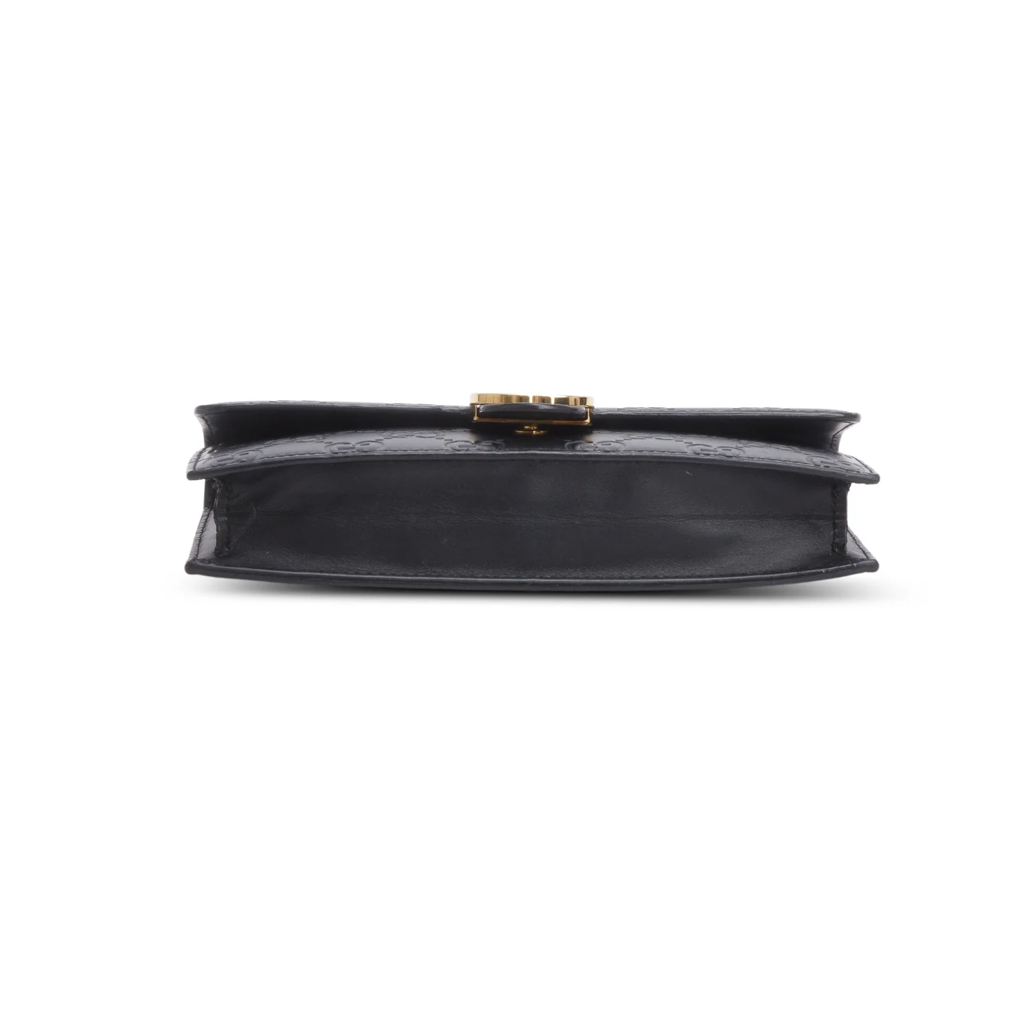 Gucci Black Guccissima Leather Interlocking G Icon Signature Wallet on Chain - Image 7