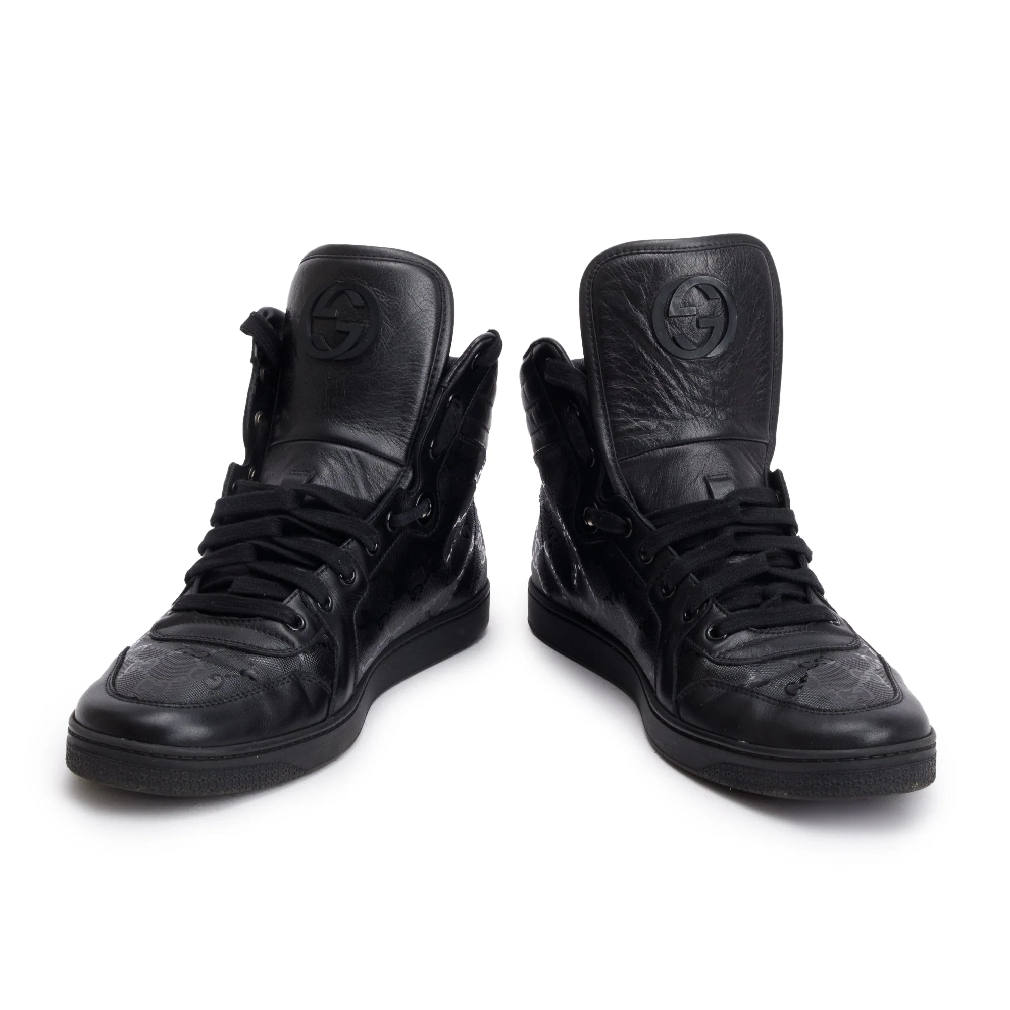 Gucci Black Imprime Coda High Top Sneakers, Size 9 w/ Box - Image 3