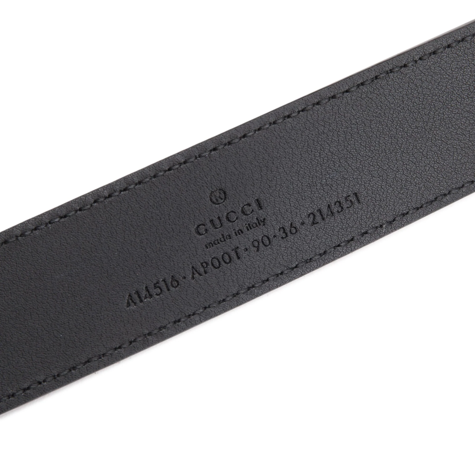 Gucci Black Leather Belt with Double G Buckle, 90 36 w/ Box - Image 3