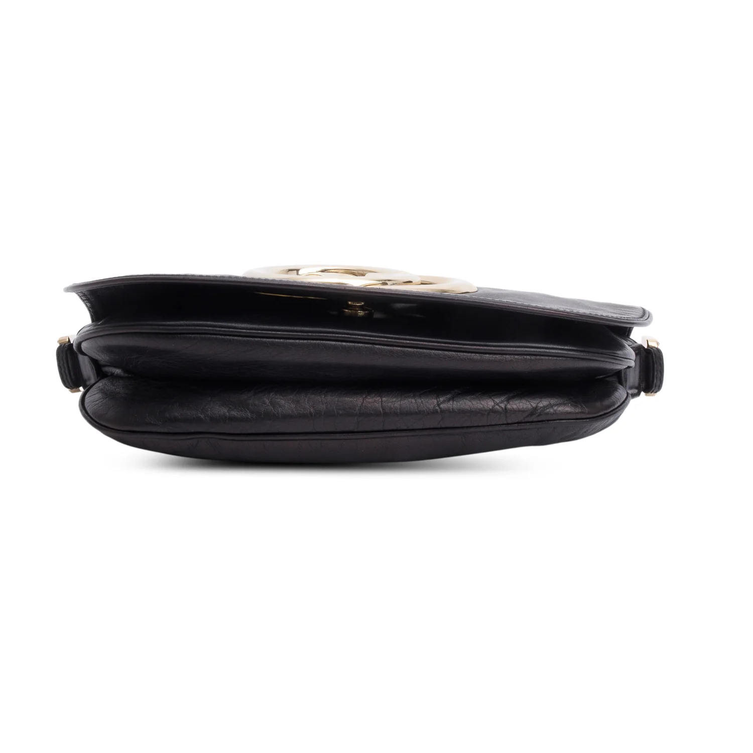 Gucci Black Leather GG Britt Flap Shoulder Bag - Image 7