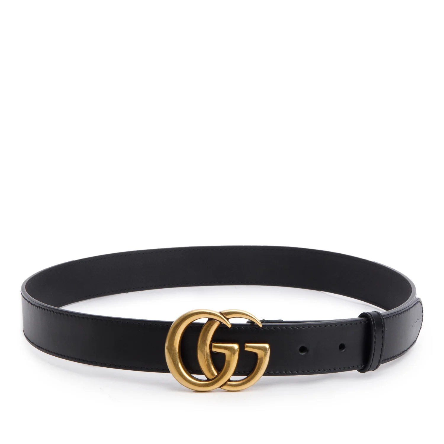 Gucci Black Leather GG Marmont Belt, 85 34