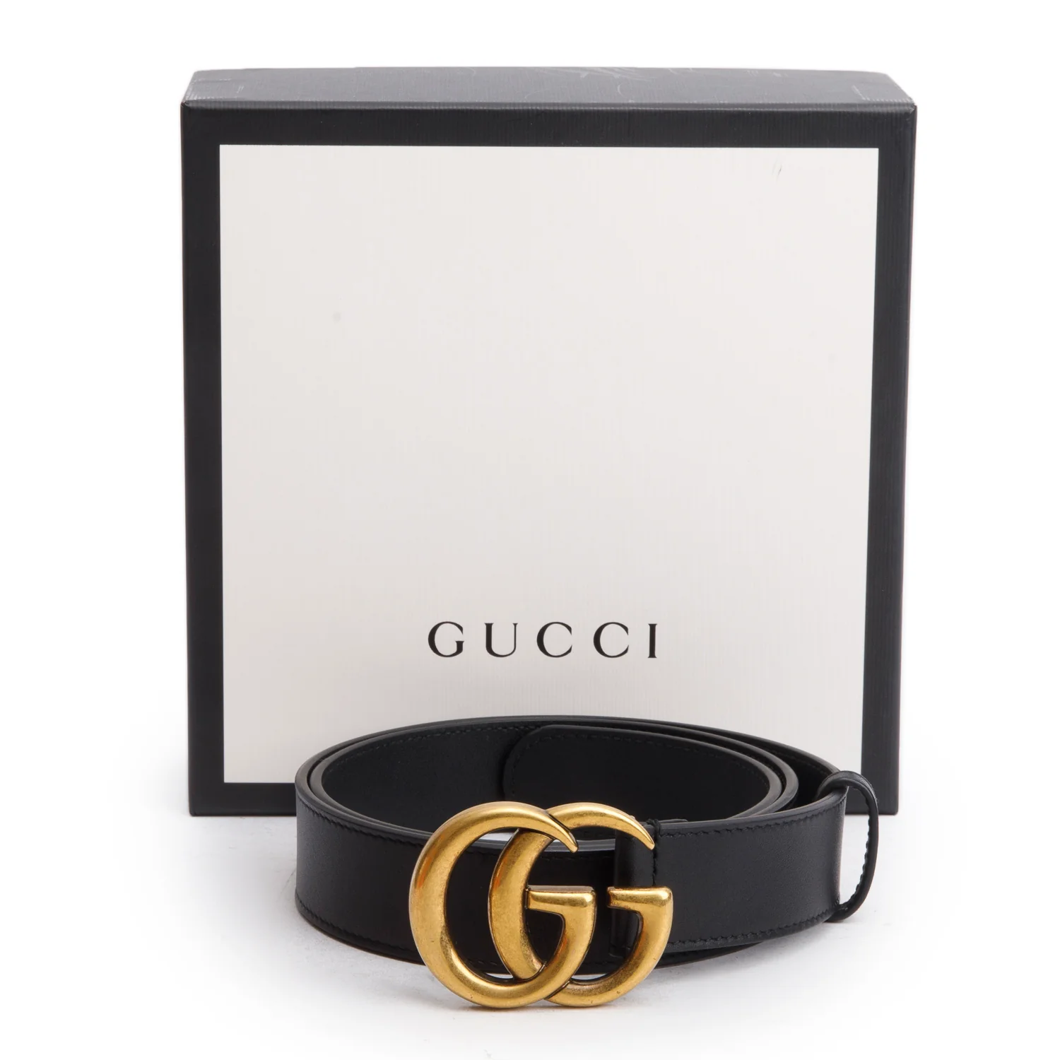 Gucci Black Leather GG Marmont Belt, 85 34 w/ Box - Image 2