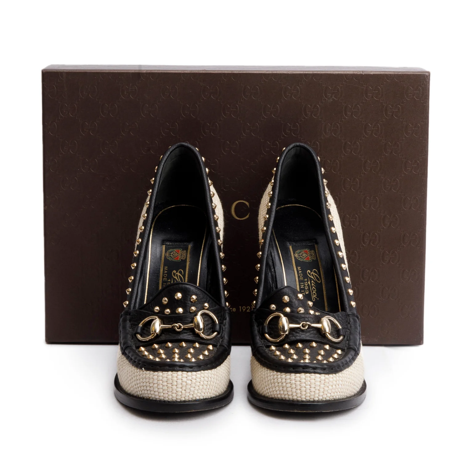 Gucci Black Leather Kid Scamosciato Horsebit Pumps, Size 38 w/ Box - Image 2