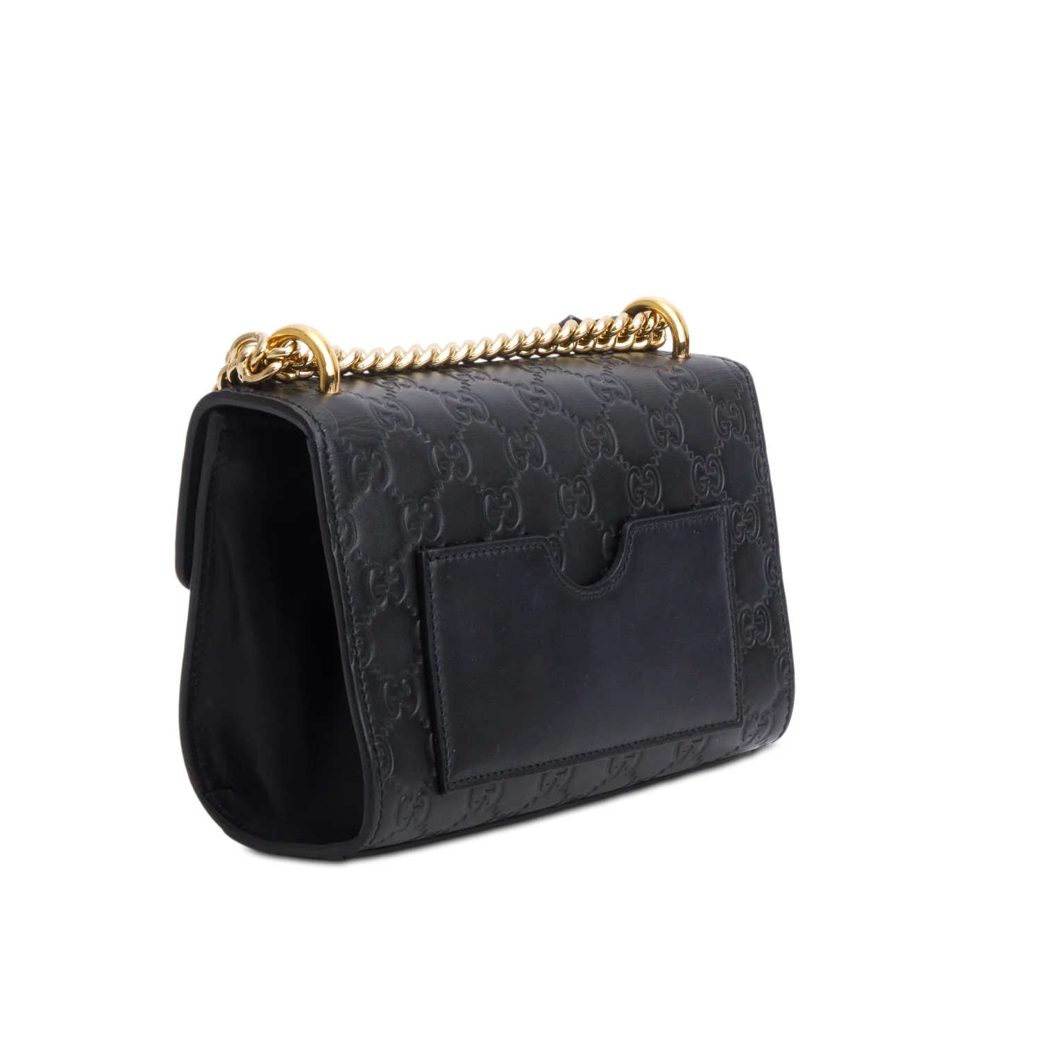 Gucci Black Leather Signature Small Padlock Shoulder Bag - Image 6
