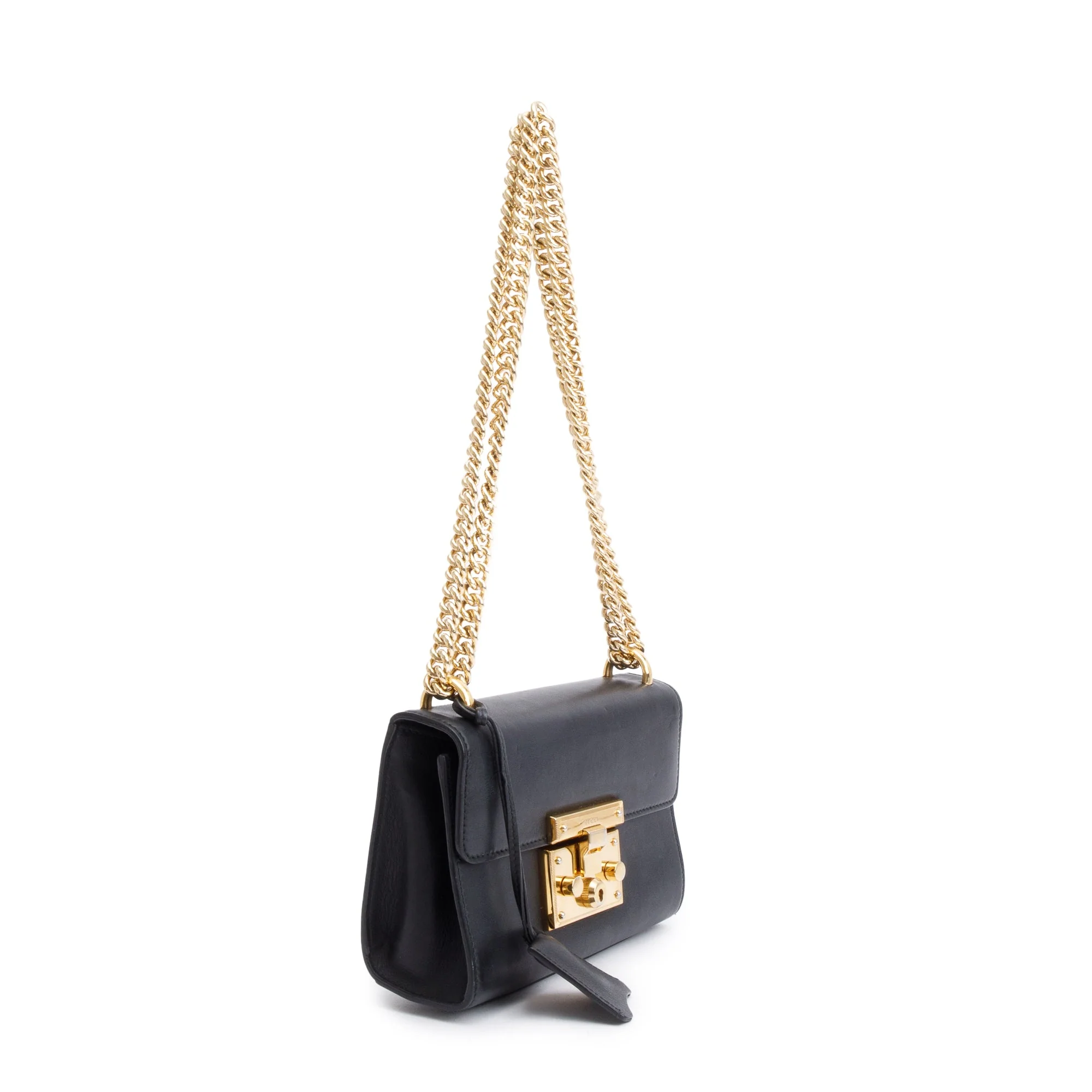 Gucci Black Leather Small Padlock Chain Shoulder Bag - Image 3