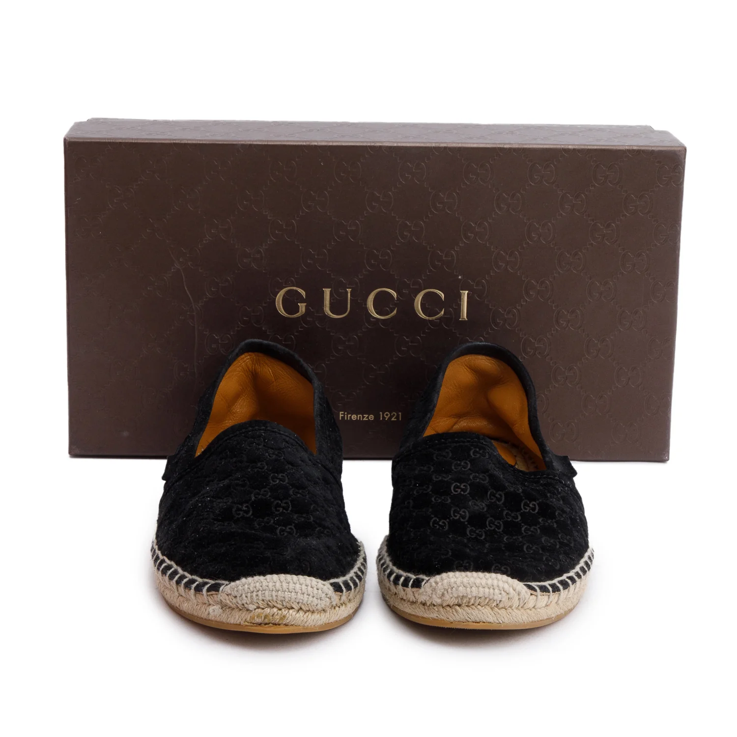 Gucci Black Micro GG Suede Espadrille, Size 37 w/ Box - Image 2