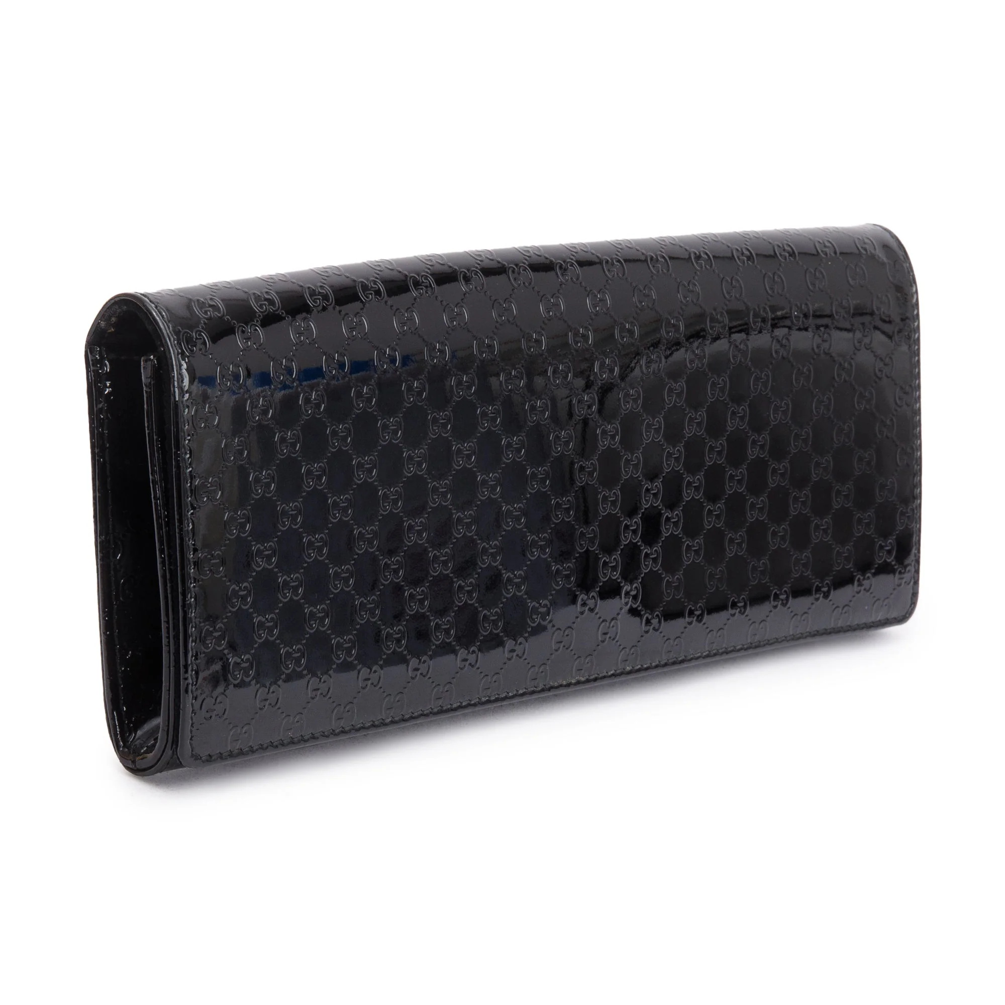 Gucci Black Microguccissima Patent Leather Broadway Clutch - Image 2