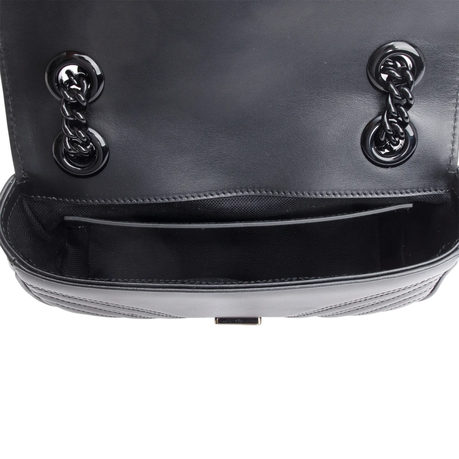 Gucci Black Monochrome GG Marmont Matelasse Small Shoulder Bag w/ Box - Image 9