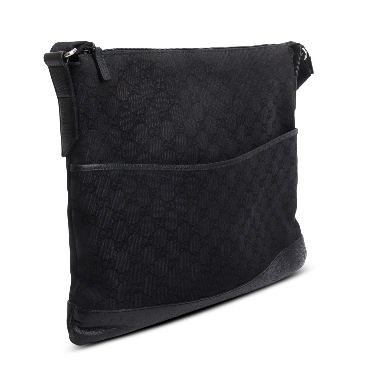Gucci Black Monogram Canvas Messenger Bag - Image 2