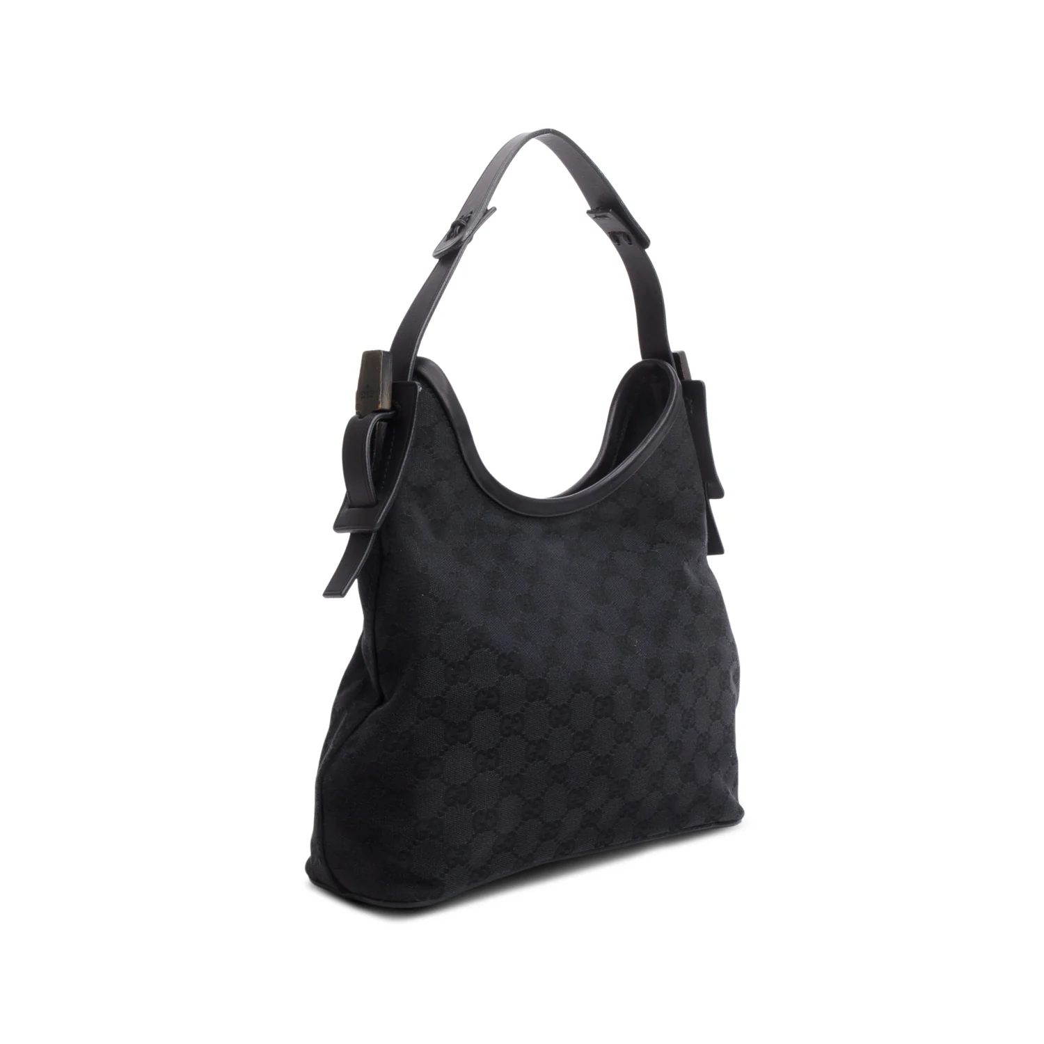 Gucci Black Monogram GG Shoulder Bag - Image 3