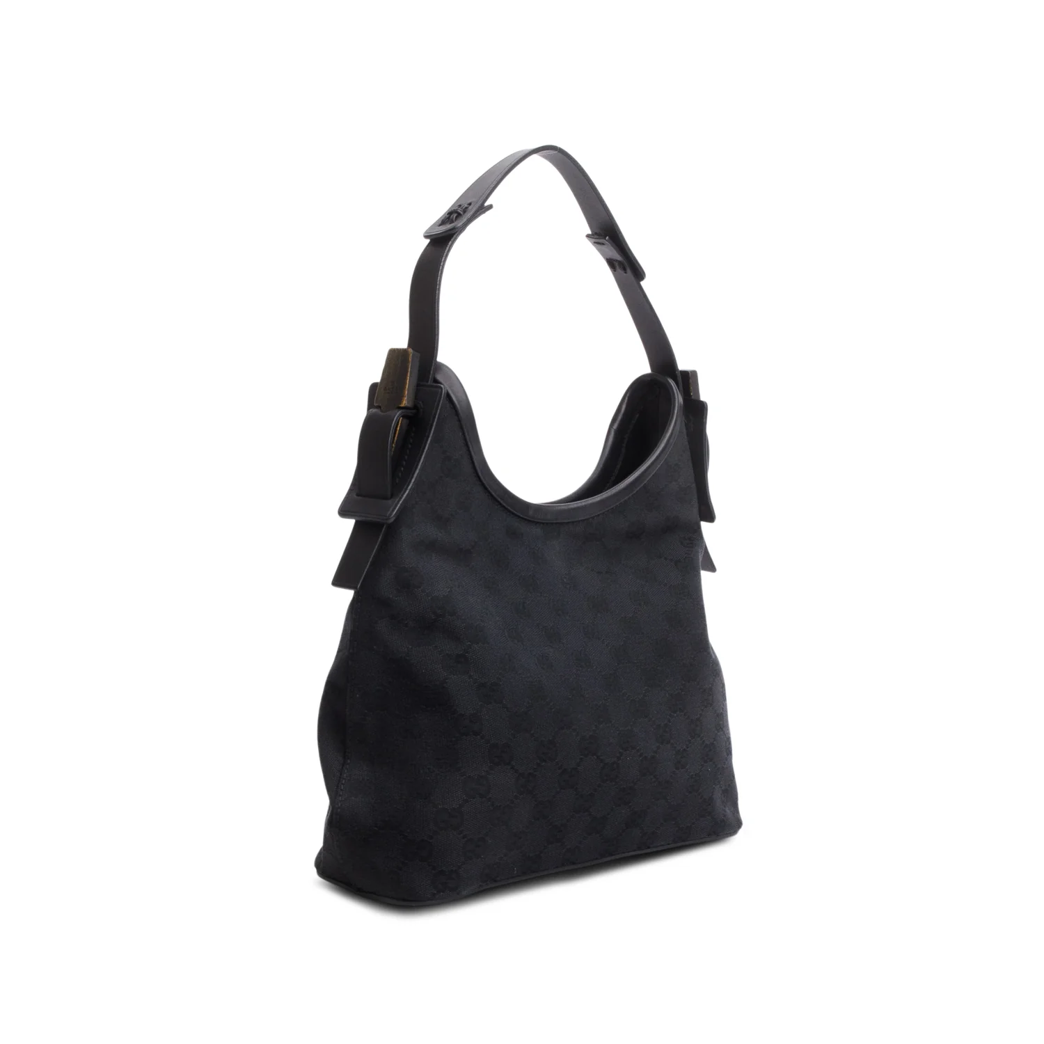 Gucci Black Monogram GG Shoulder Bag - Image 5