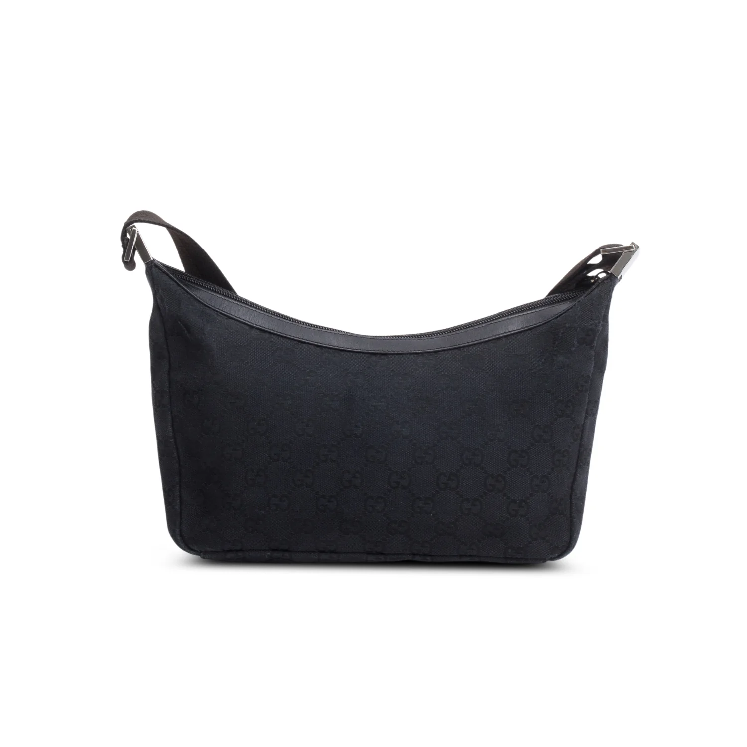 Gucci Black Monogram Medium Half Hobo Bag - Image 5