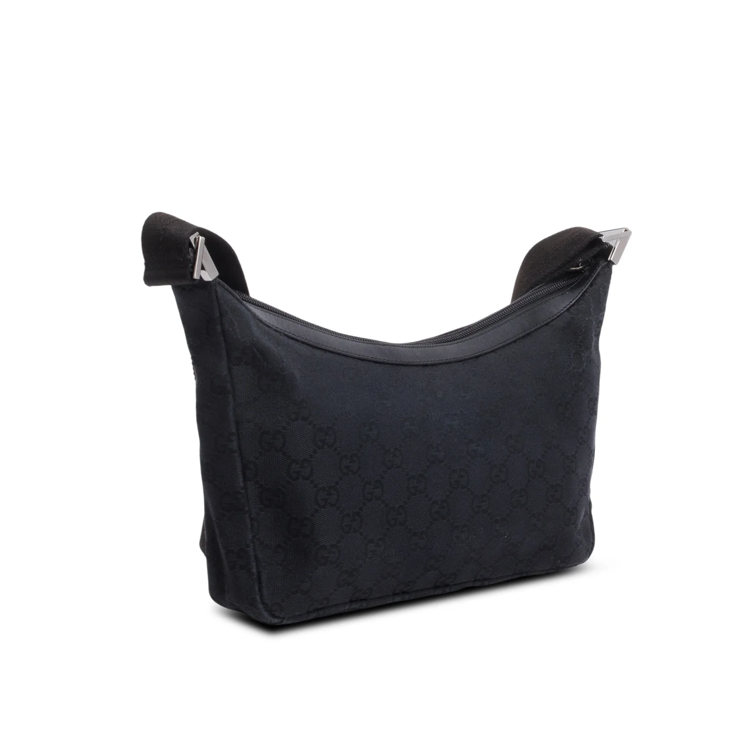 Gucci Black Monogram Medium Half Hobo Bag - Image 6