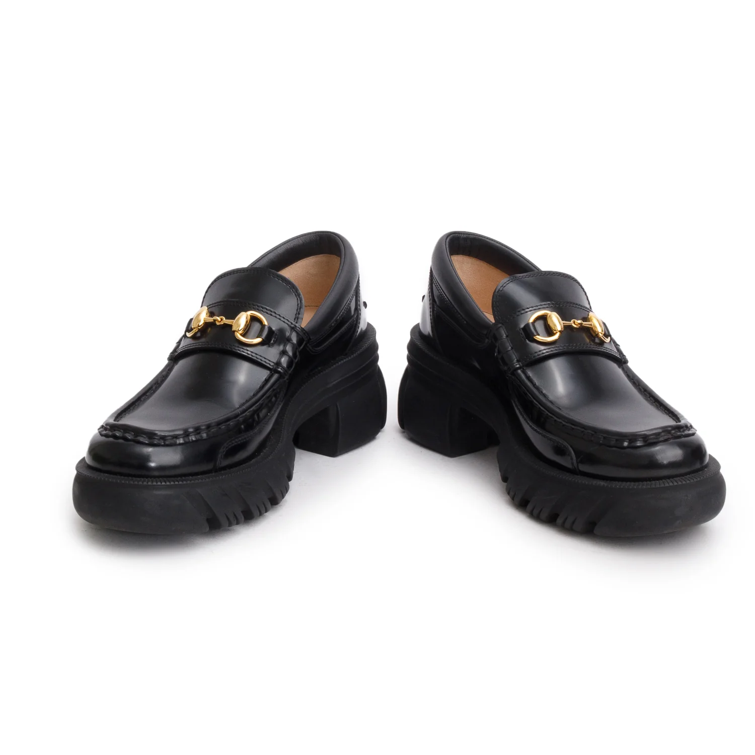 Gucci Black Nappa Samoa Horsebit Lug Sole Loafer, Size 38 w/ Box - Image 4