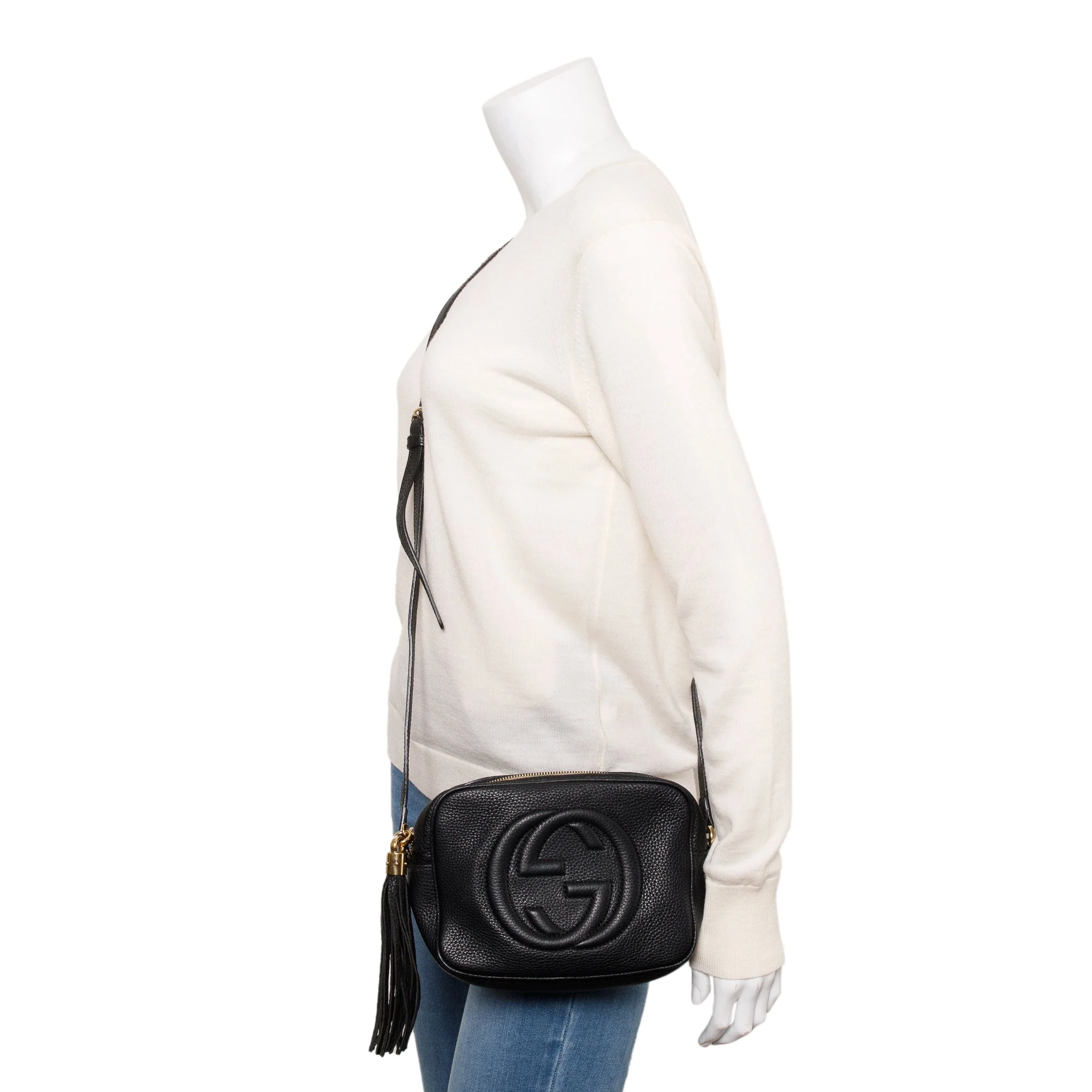 Gucci Black Pebbled Calfskin Leather Small Soho Disco Bag - Image 2
