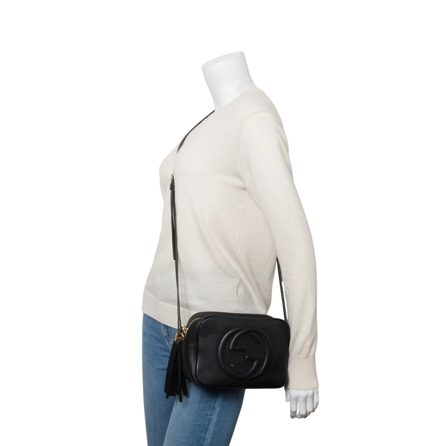 Gucci Black Pebbled Calfskin Leather Small Soho Disco Bag - Image 2