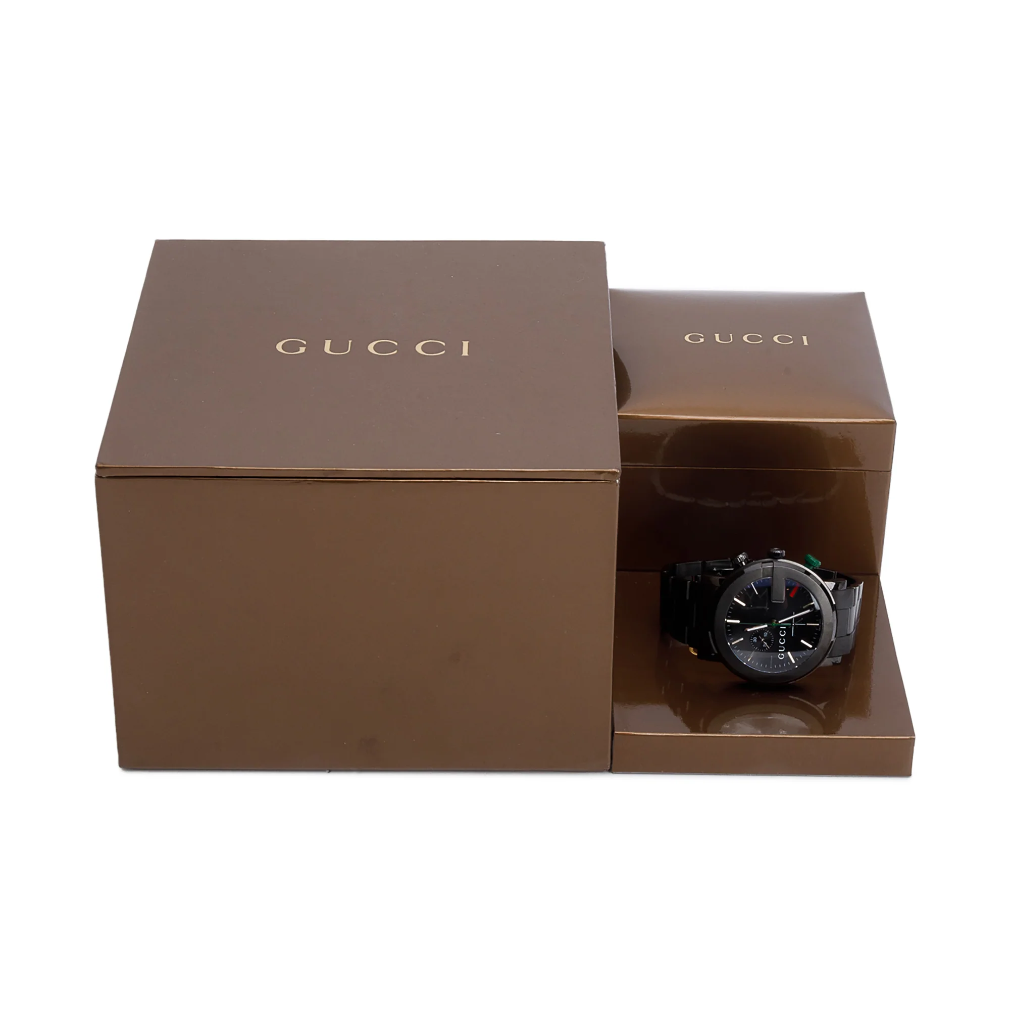 Gucci Black PVD Stainless Steel G-Chrono 44 MM Watch w/ Box - Image 2