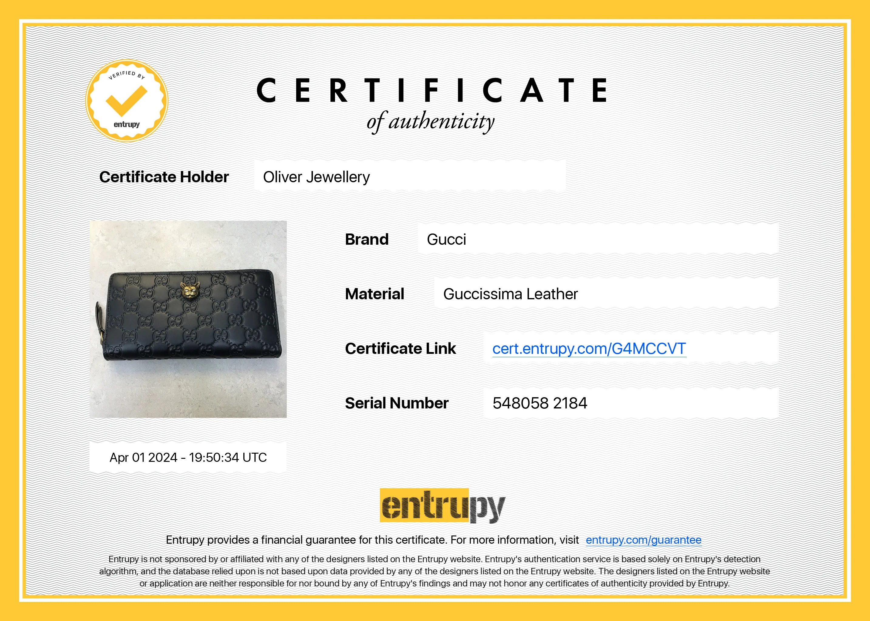 Gucci Black Signature Leather Cat Head Continental Zip Wallet - Image 8
