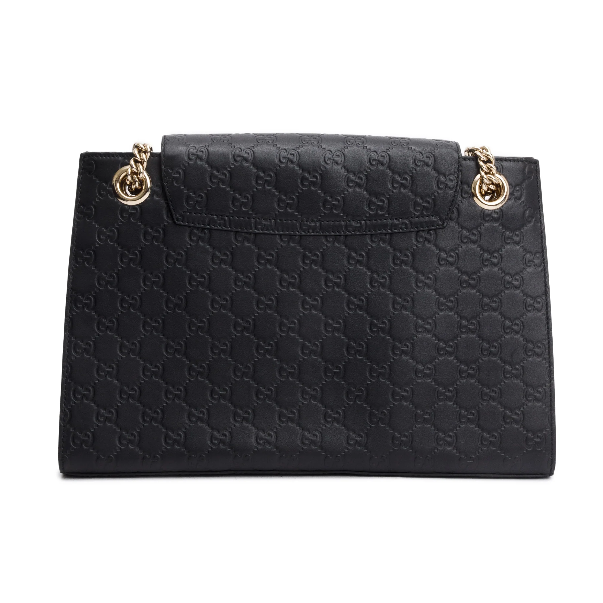 Gucci Black Signature Leather Large Emily Chain Shoulder Bag - Image 5