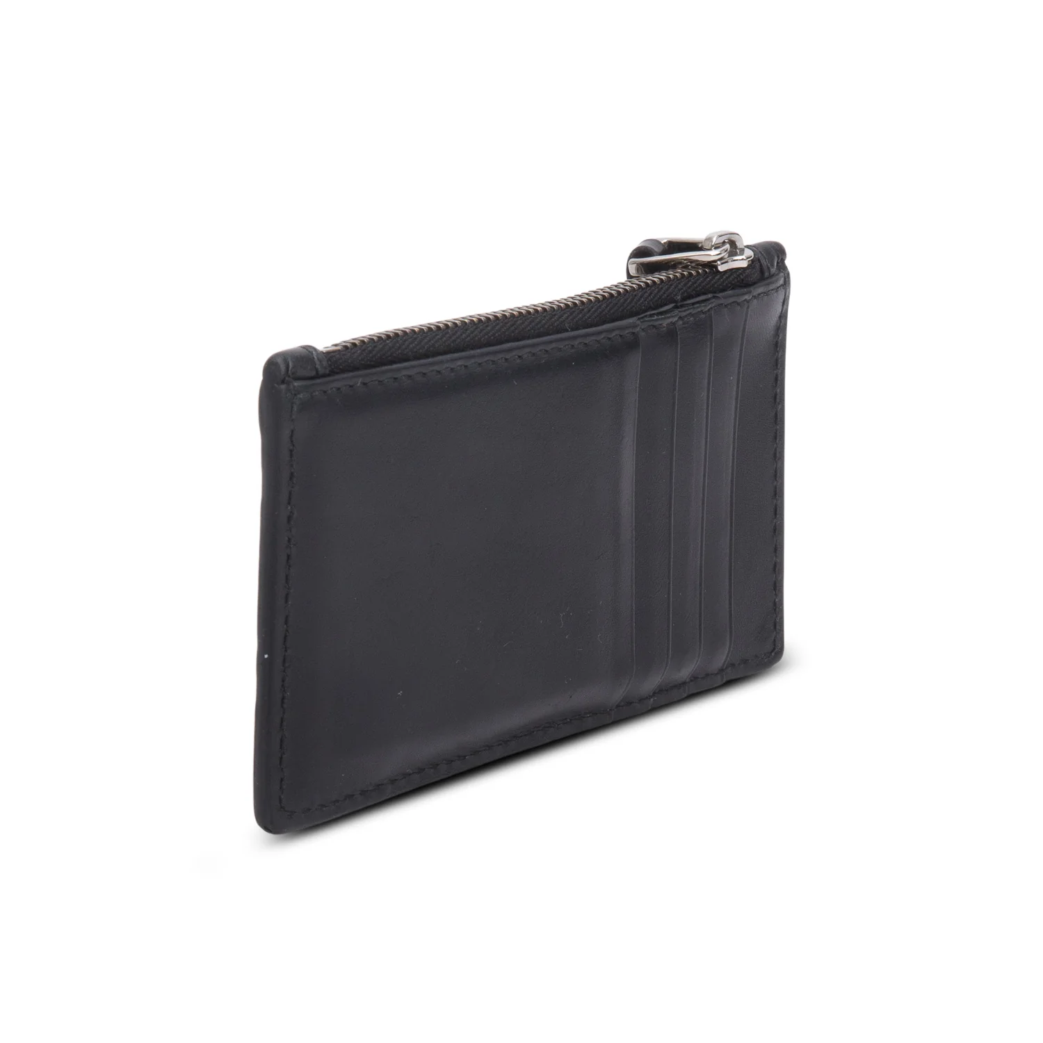 Gucci Black Signature Leather Zip Card Case w/ Box - Image 5