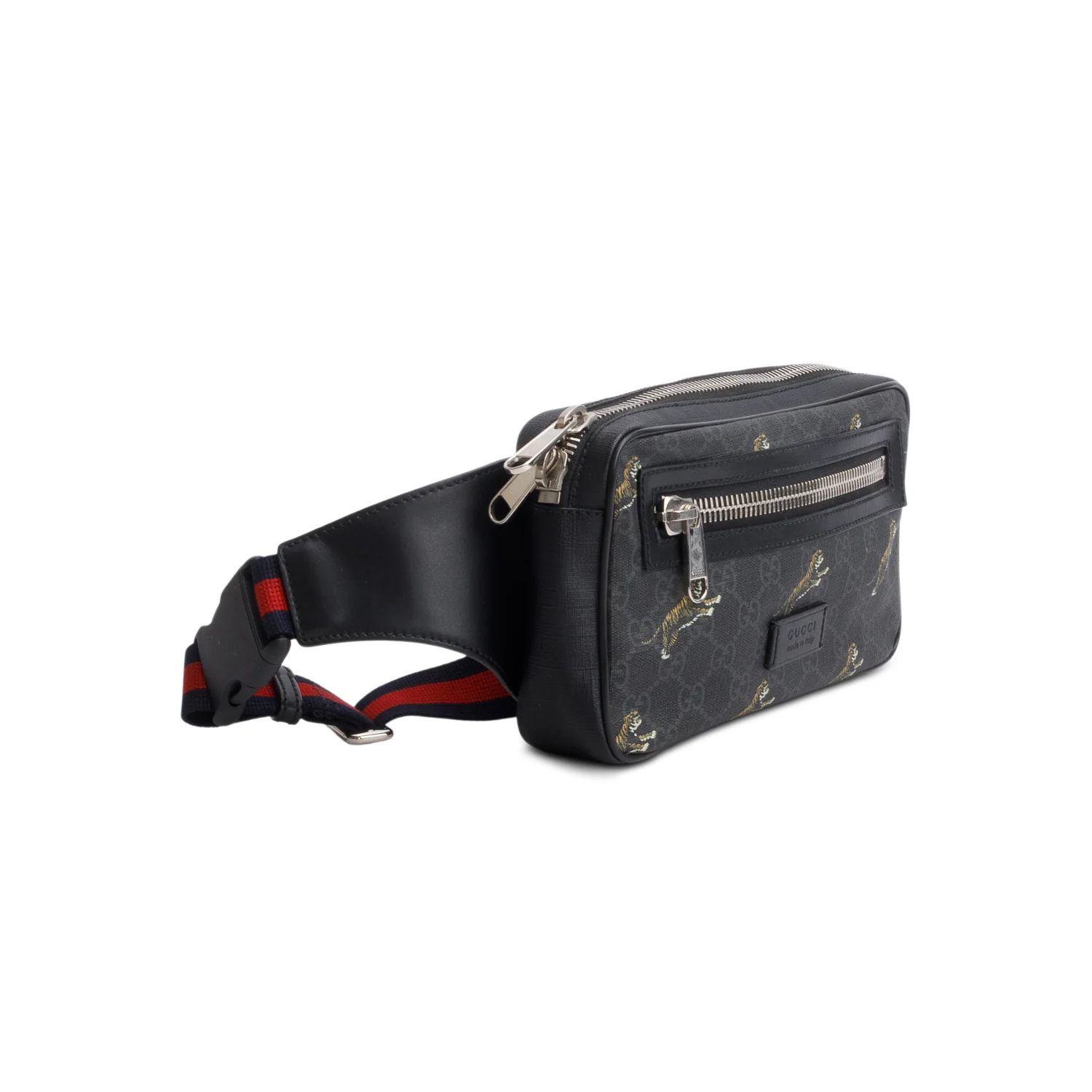 Gucci Black Soft GG Supreme Monogram Tigers Belt Bag w/ Box - Image 3