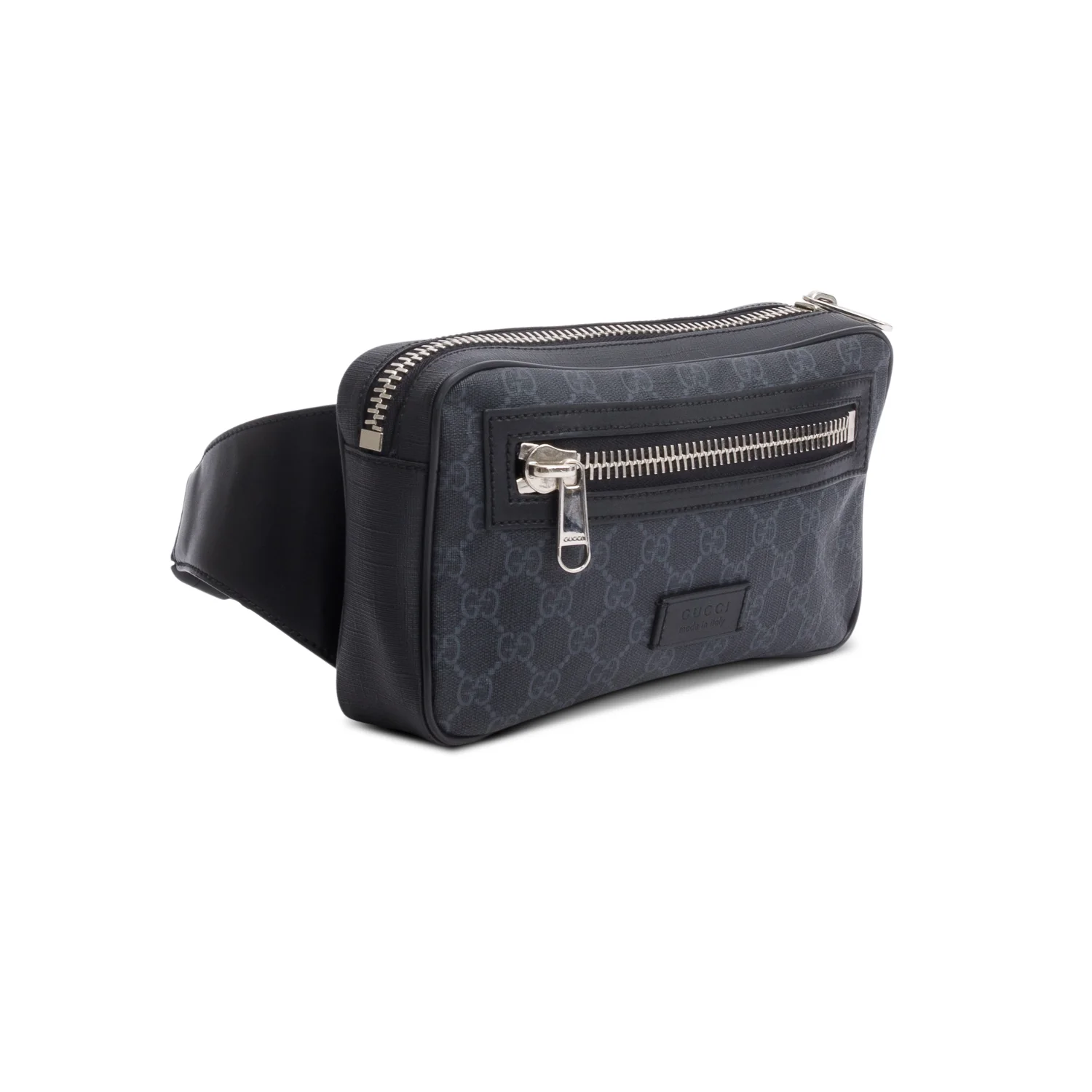 Gucci Black Soft GG Supreme Monogram Web Belt Bag - Image 2