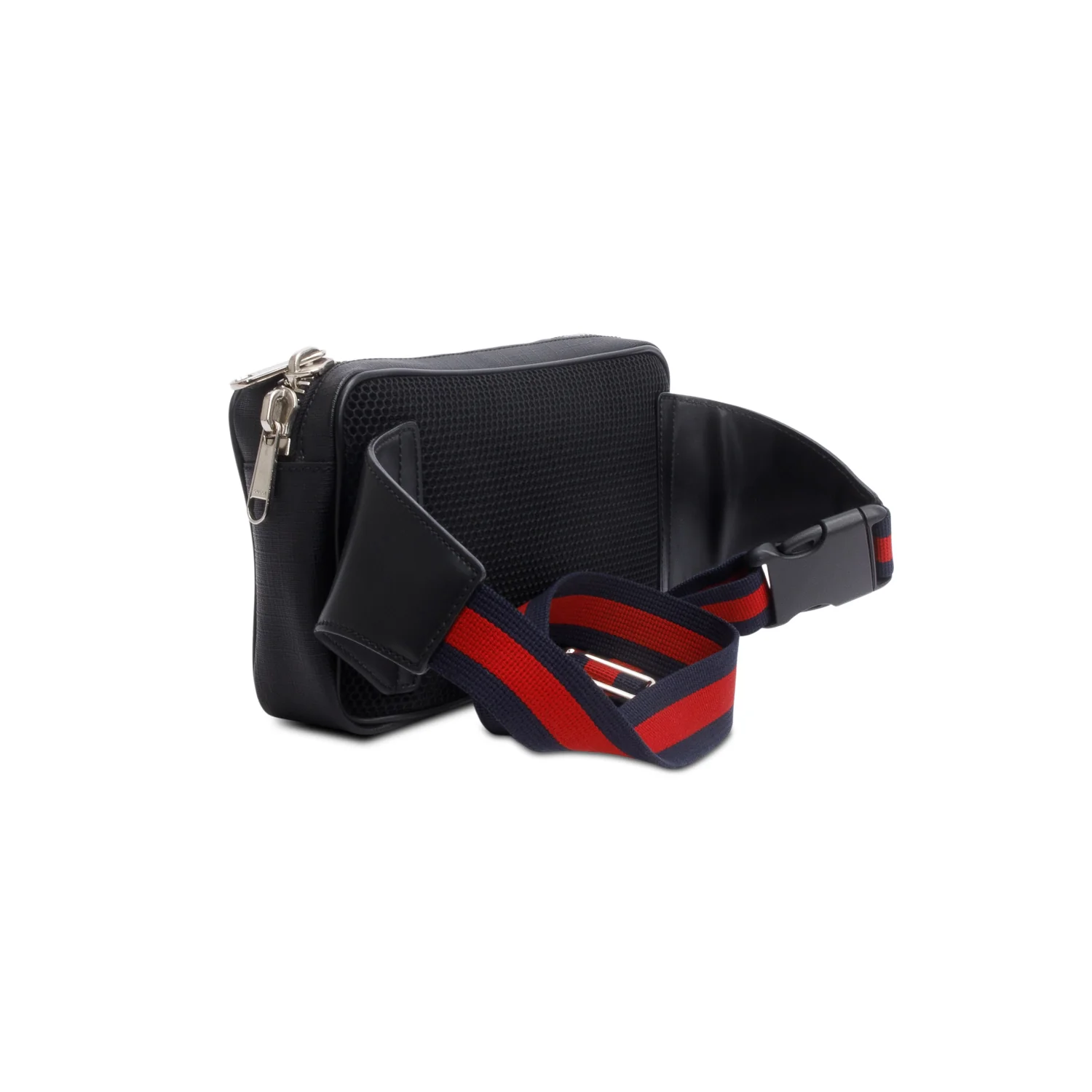 Gucci Black Soft GG Supreme Monogram Web Belt Bag - Image 4