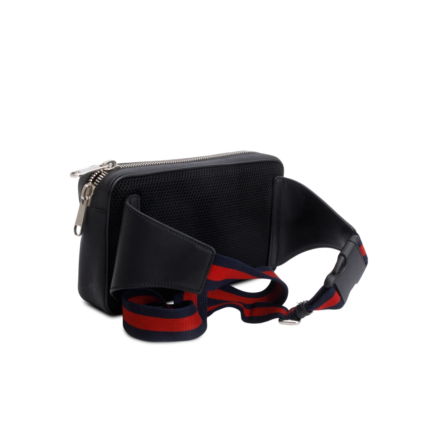 Gucci Black Soft GG Supreme Monogram Web Belt Bag - Image 4