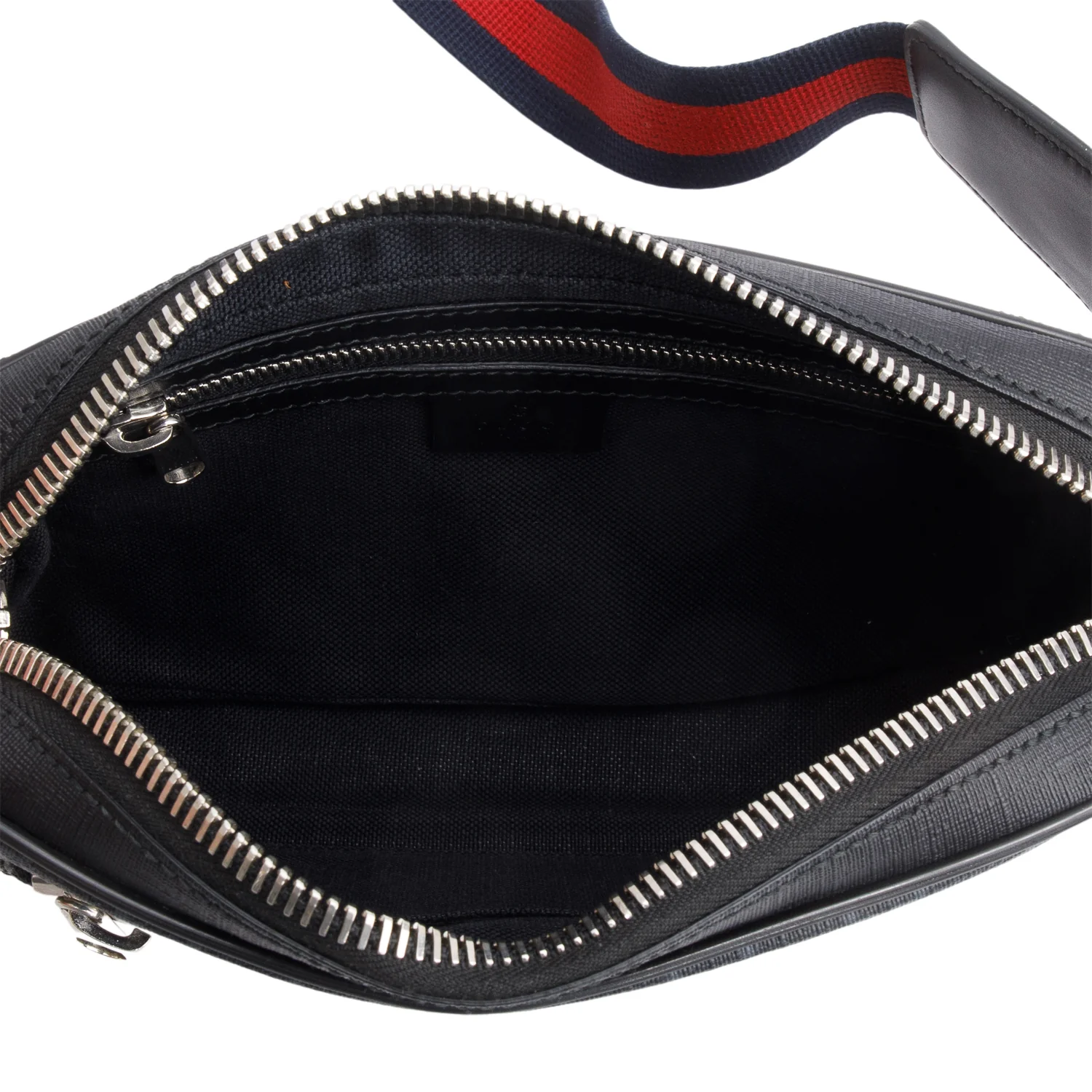Gucci Black Soft GG Supreme Monogram Web Belt Bag - Image 6