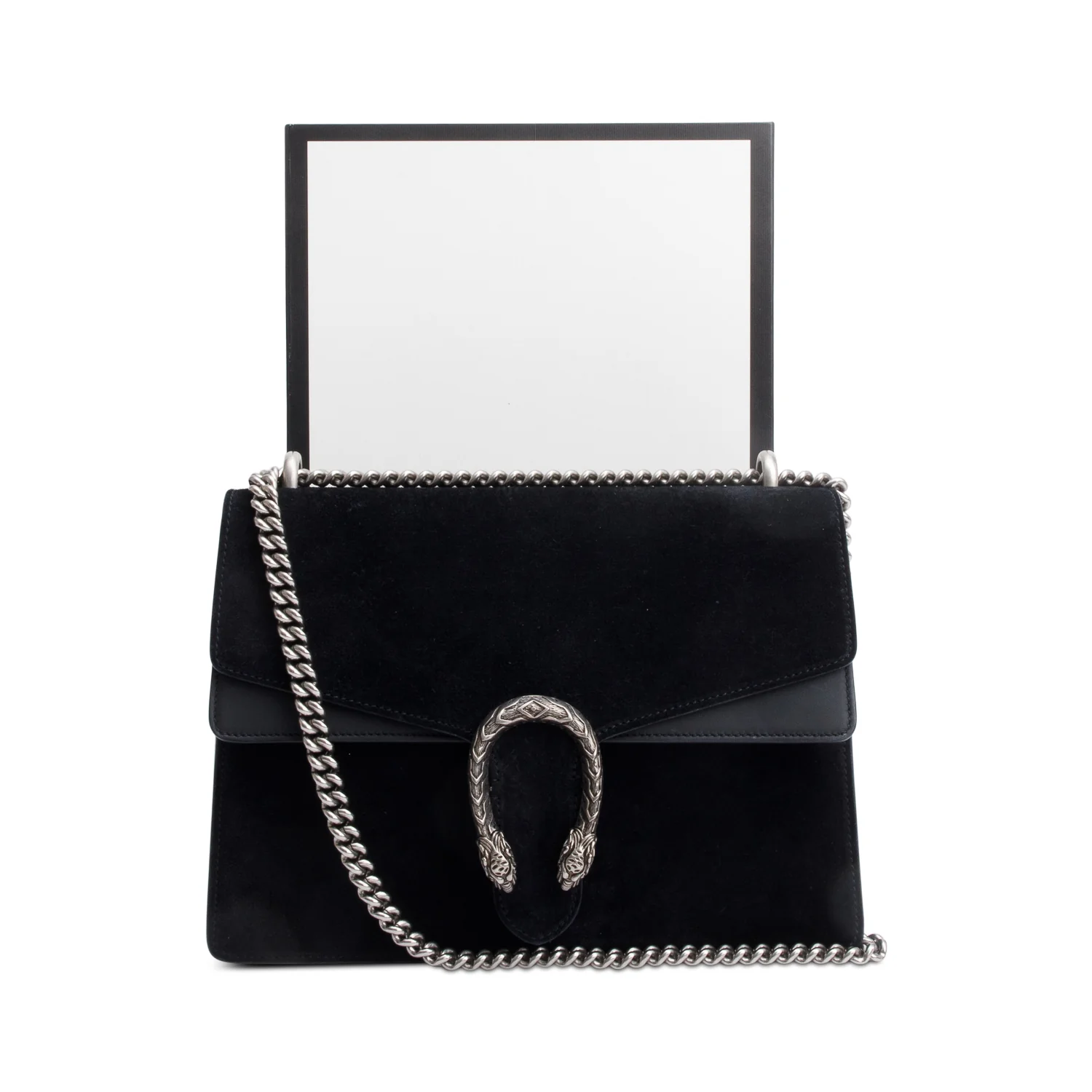 Gucci Black Suede Dionysus Medium Shoulder Bag w/ Box - Image 3
