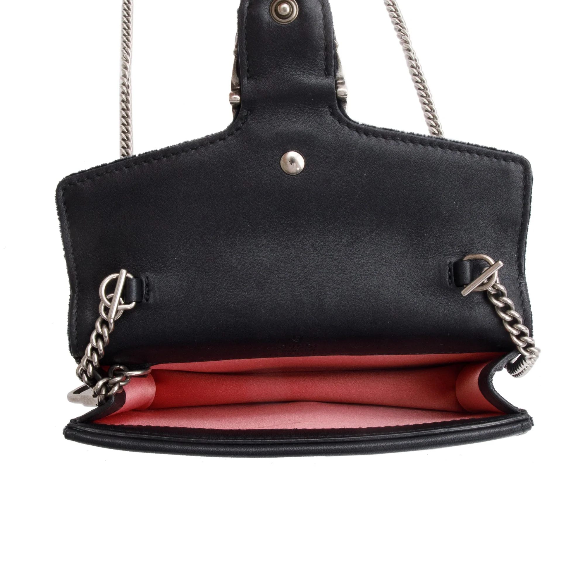 Gucci Black Velvet Crystal Embellished Dionysus Super Mini Bag - Image 10