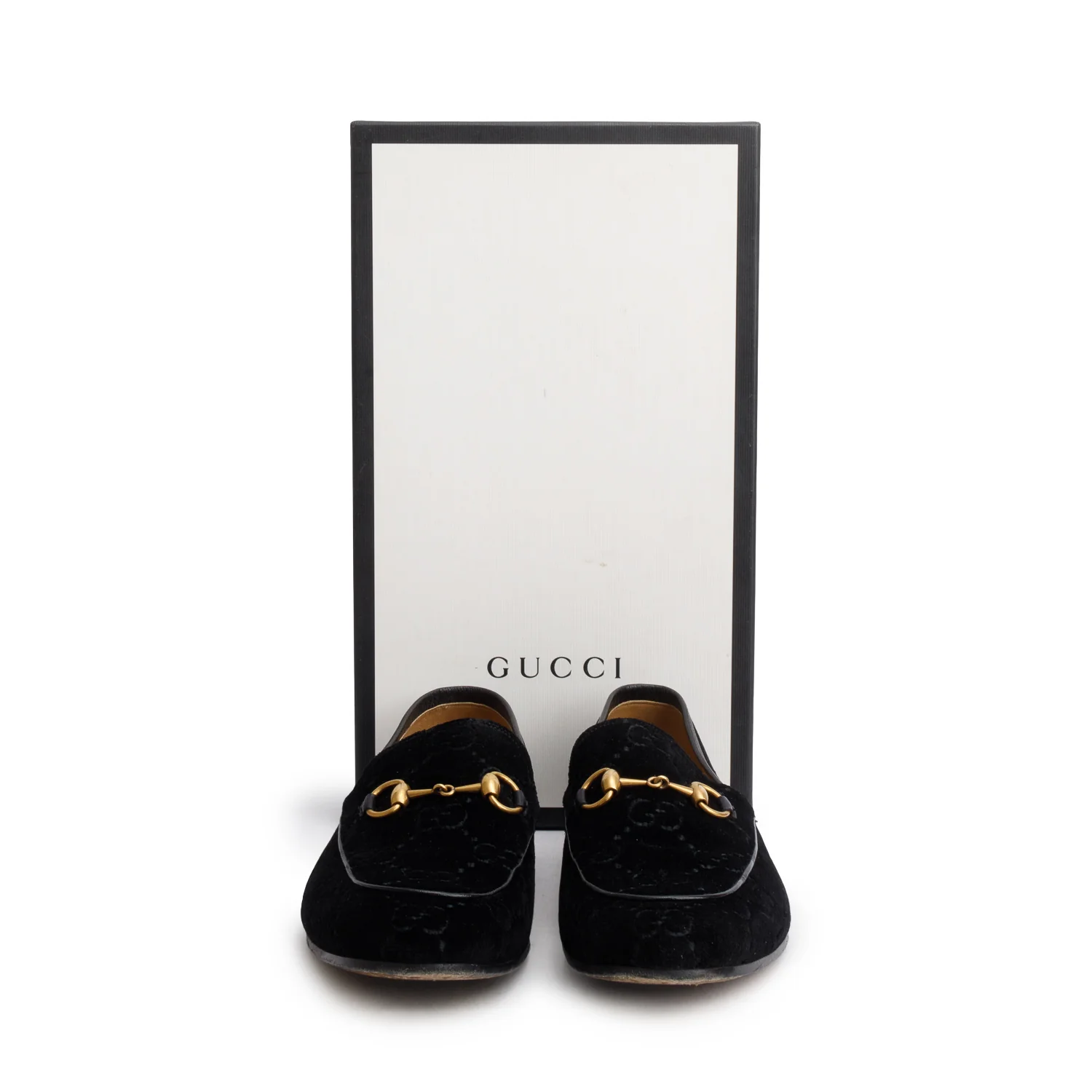 Gucci Black Velvet GG Monogram Horsebit Jordaan Loafers, Men's Size 9.5 w/ Box - Image 2