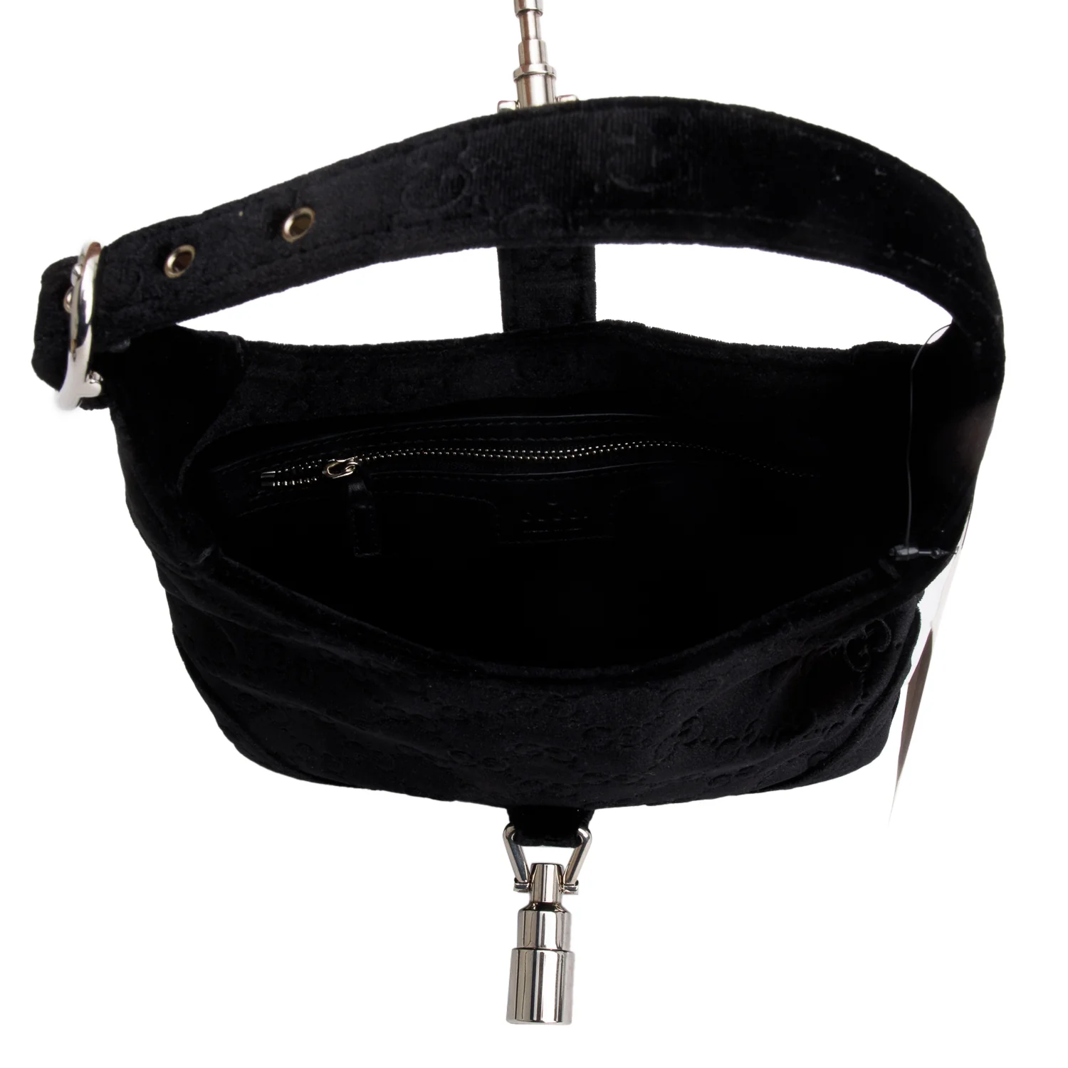 Gucci Black Velvet GG Monogram Small Jackie 1961 w/ Strap - Image 7