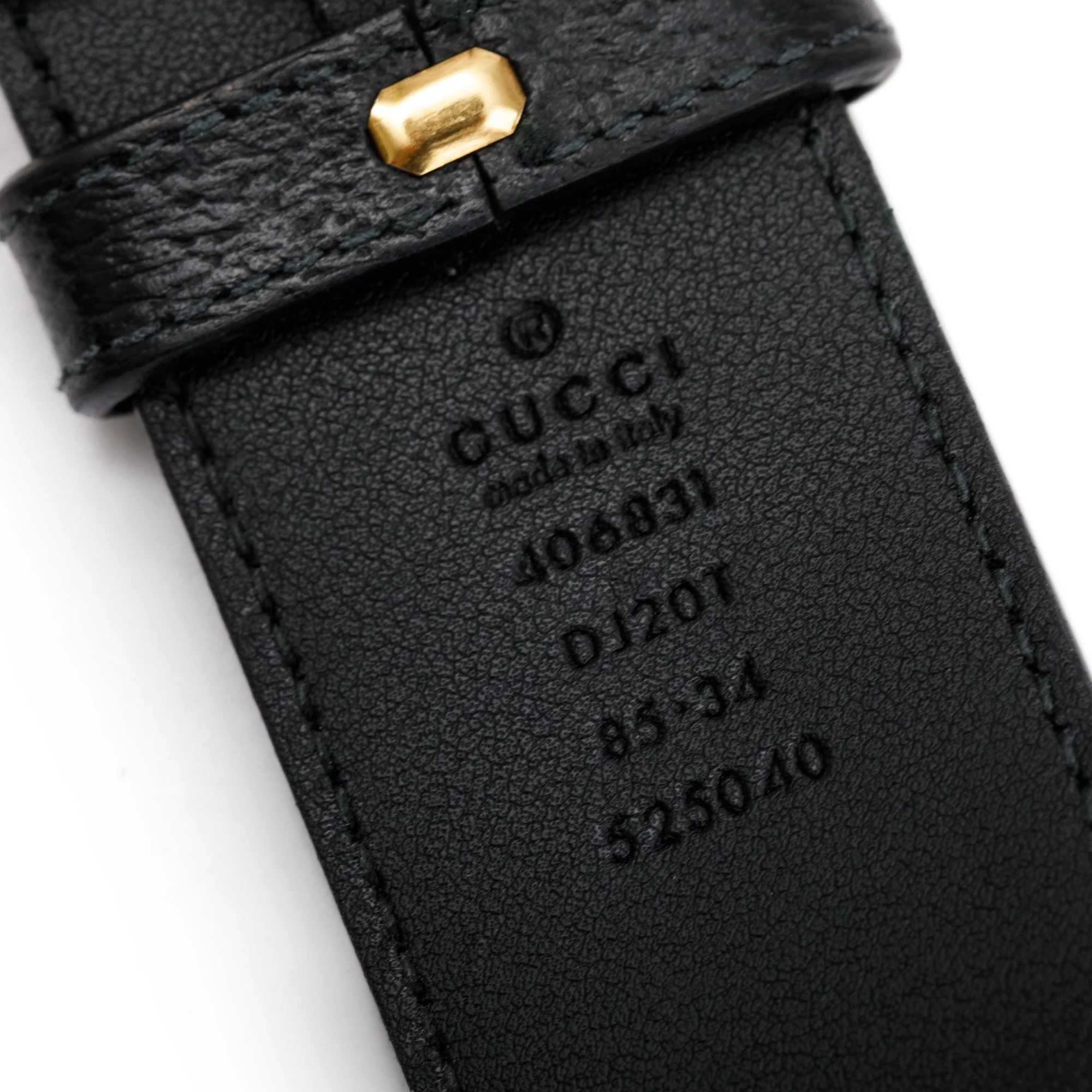 Gucci Black Wide Leather Belt with Double G Buckle 85 34 w/ Box - Image 5