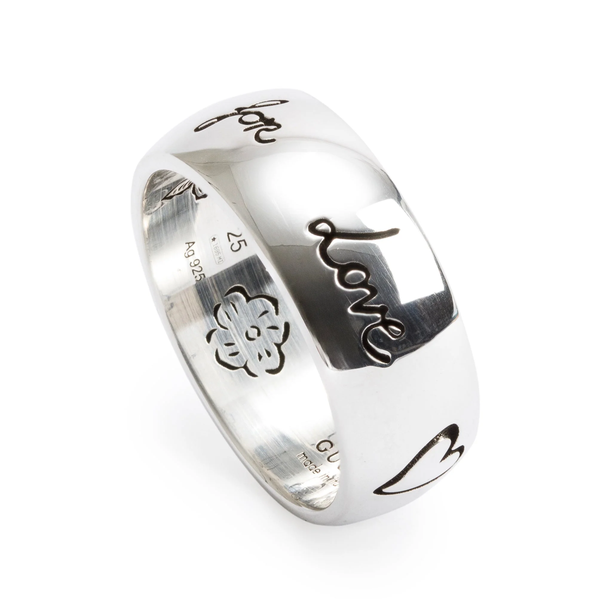 Gucci "Blind for Love" 9MM Wide Band Ring, Size 25 11 - Image 3