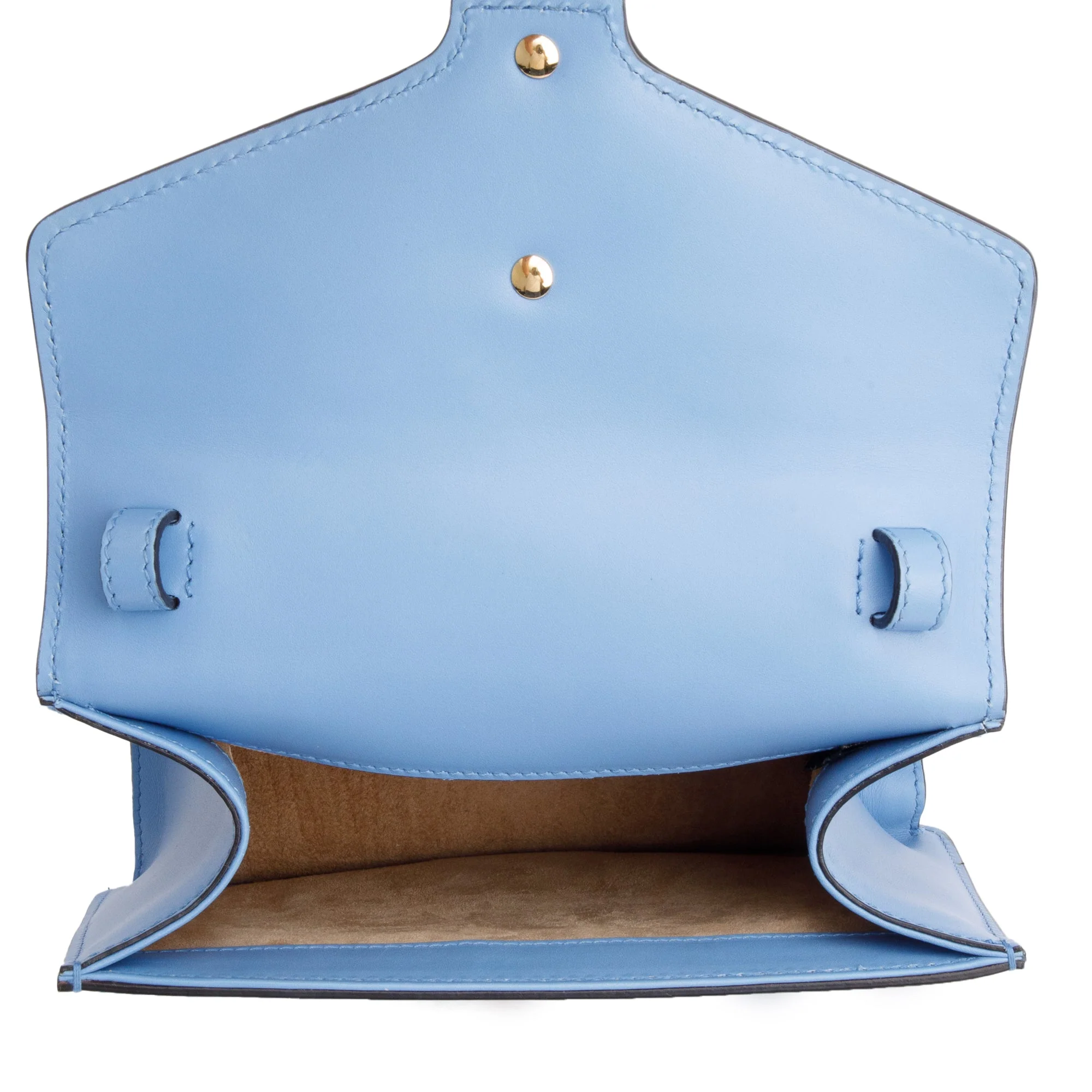 Gucci Blue Calfskin Leather Mini Sylvie Handle Bag w/ Straps - Image 9