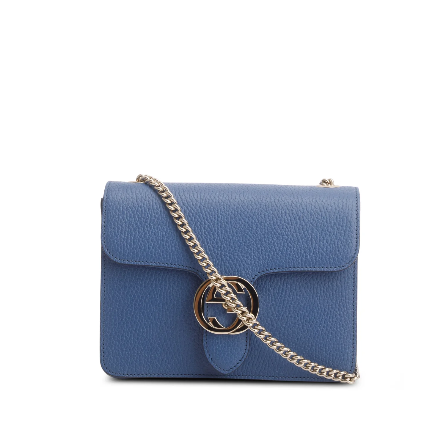 Gucci Blue Dollar Calfskin Small Interlocking G Shoulder Bag