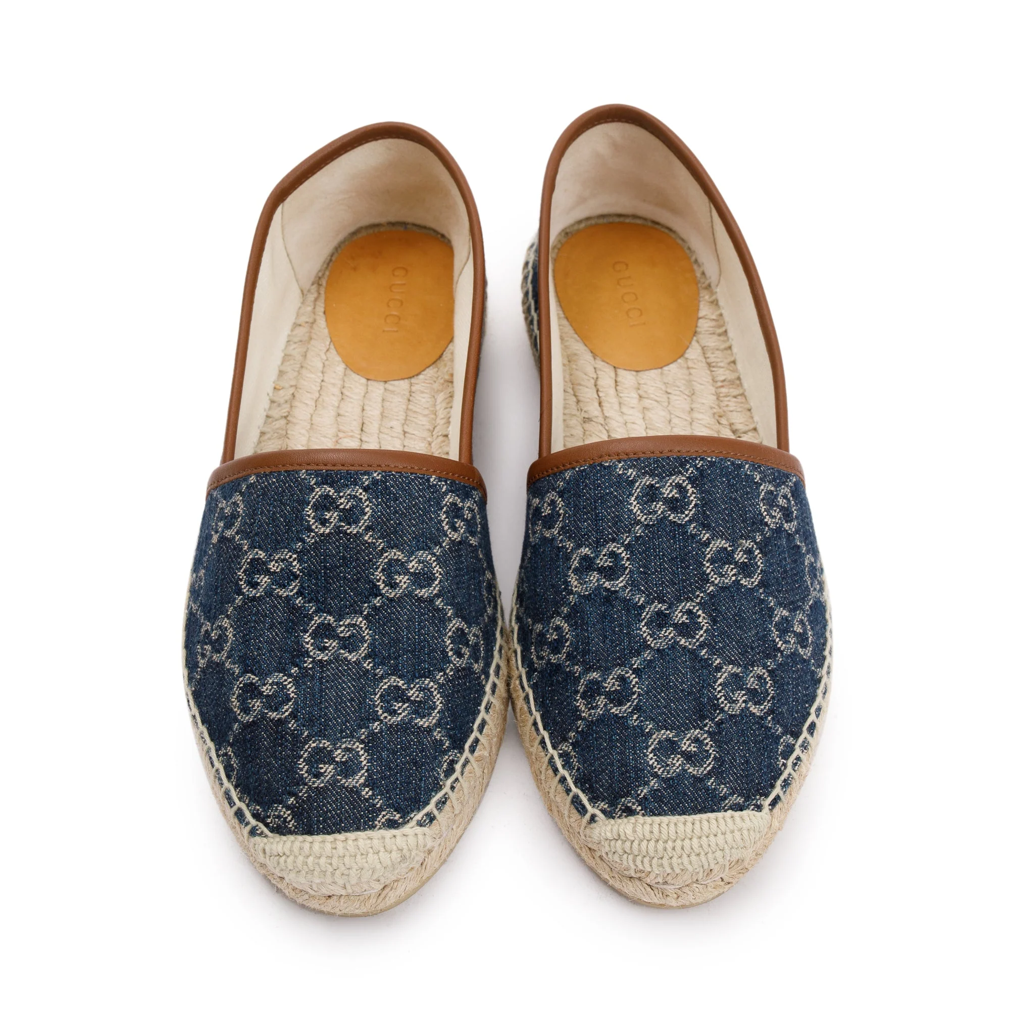 Gucci Blue GG Denim Espadrille, Size 37.5 w/ Box - Image 3