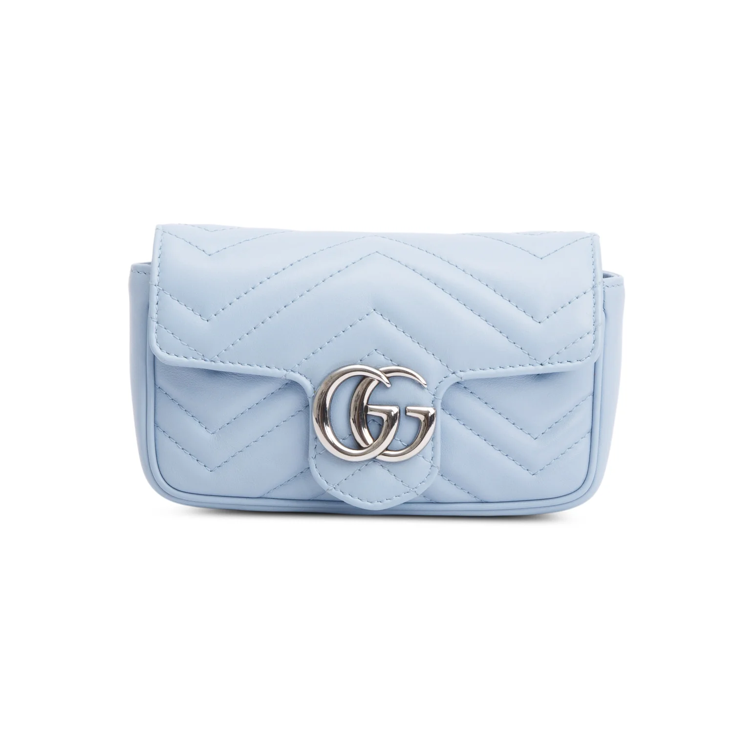 Gucci Blue GG Marmont Matelasse Leather Super Mini Bag - Image 3