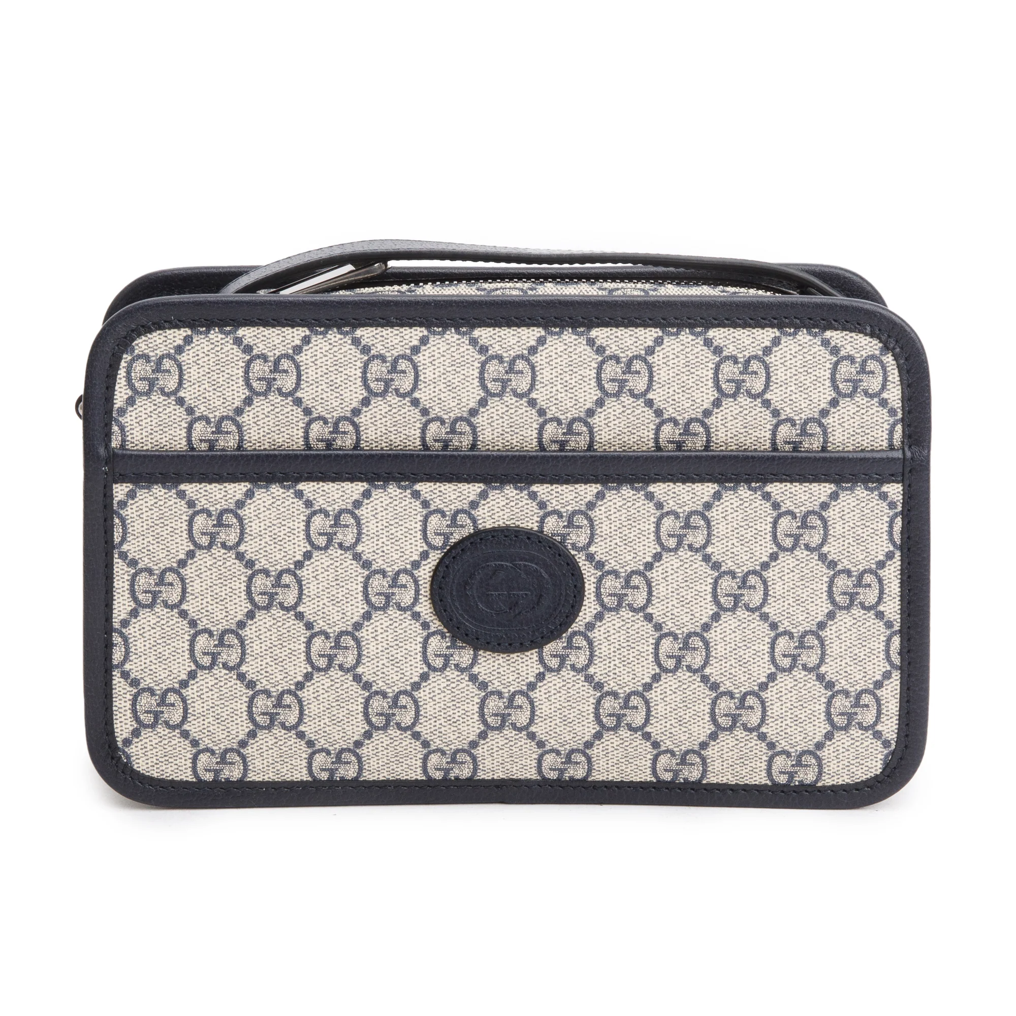 Gucci Blue GG Supreme Mini Bag with Interlocking G w/ Box - Image 4