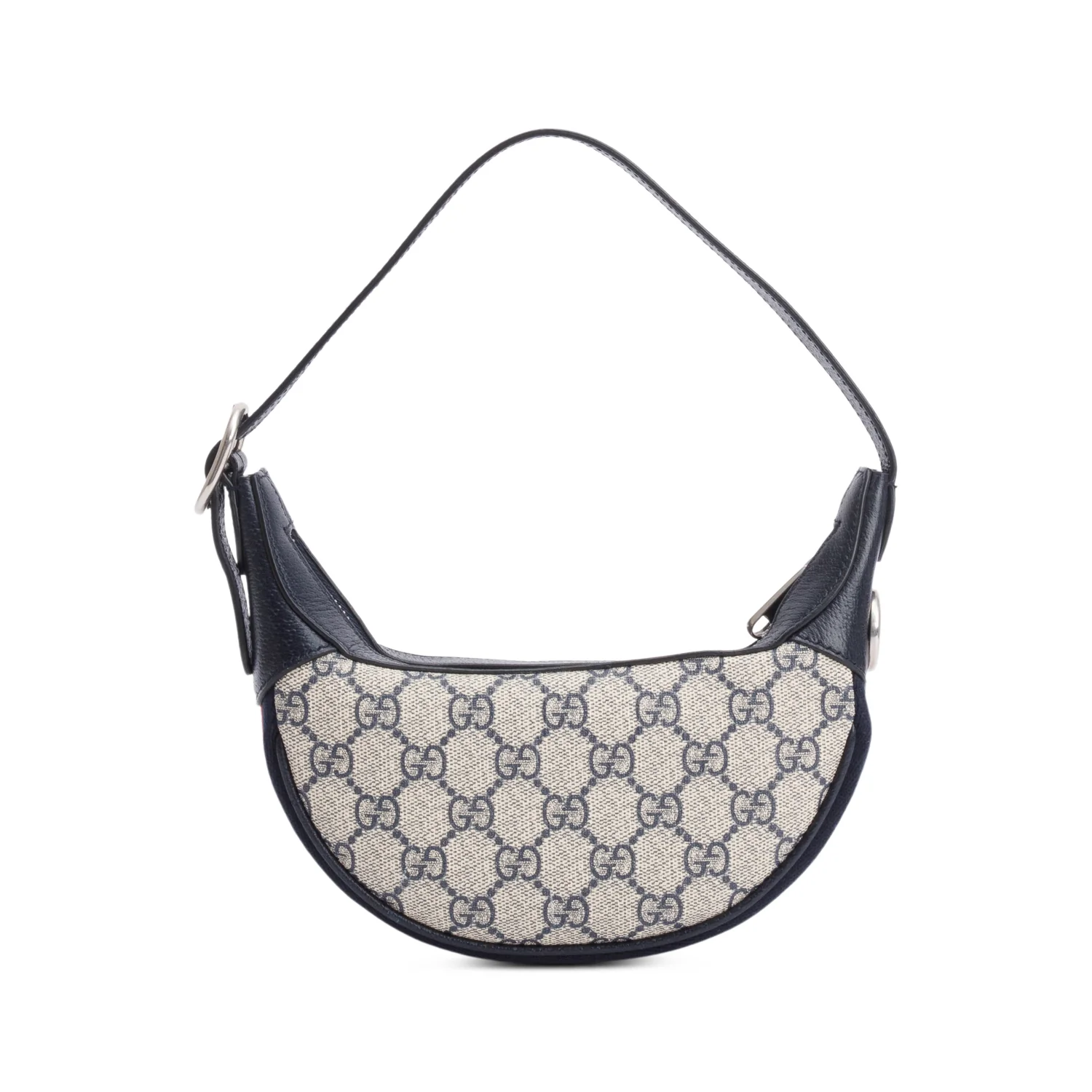 Gucci Blue GG Supreme Ophidia Half-Moon Mini Bag - Image 3