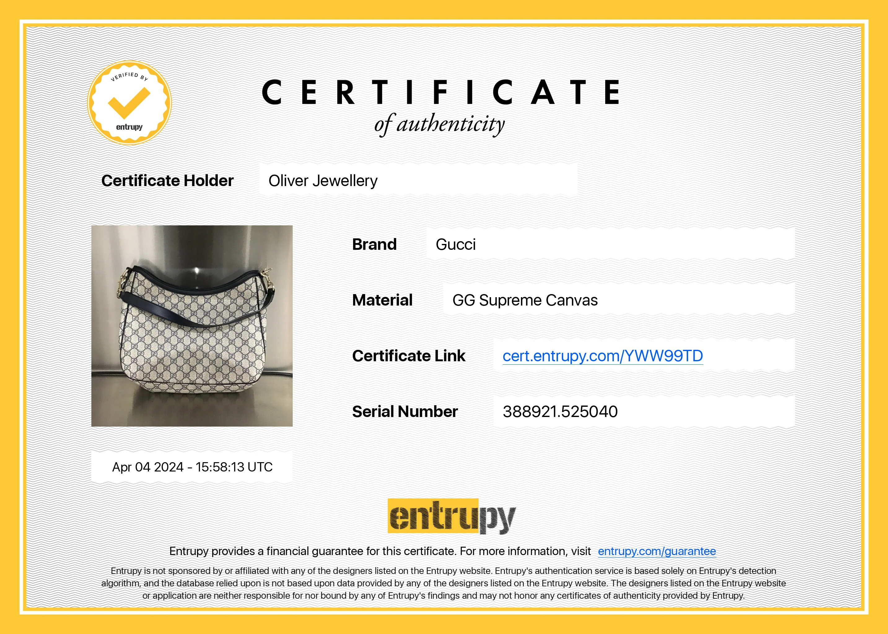Gucci Blue GG Supreme Web Sherry Shoulder Bag - Image 10