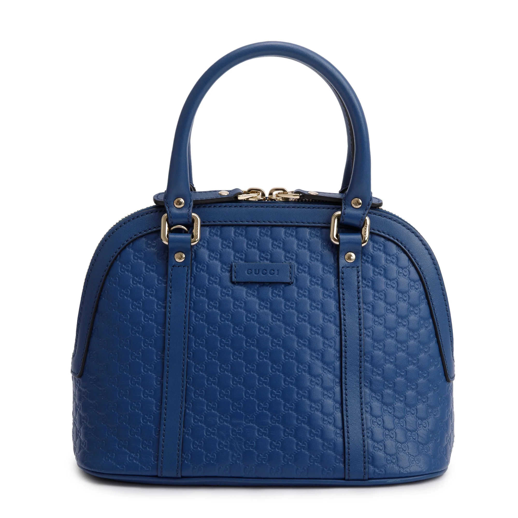 Gucci Blue Microguccissima Leather Mini Dome Bag w/ Strap - Image 3