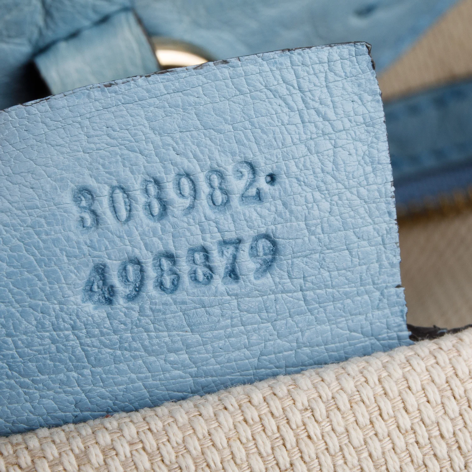 Gucci Blue Ostrich Medium Soho Chain Shoulder Bag - Image 10