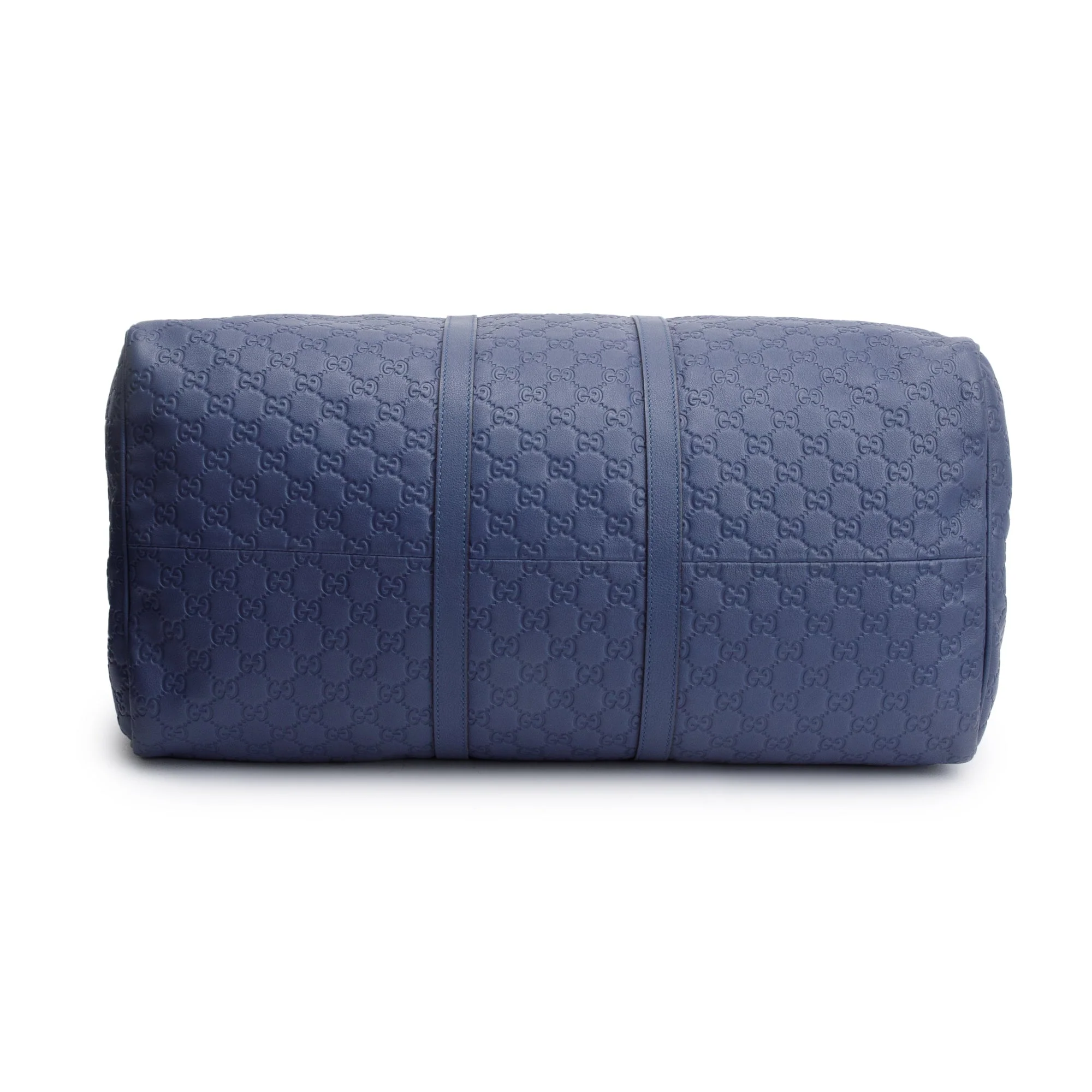 Gucci Blue Signature Leather Carry-On Duffle Bag w/ Strap - Image 6