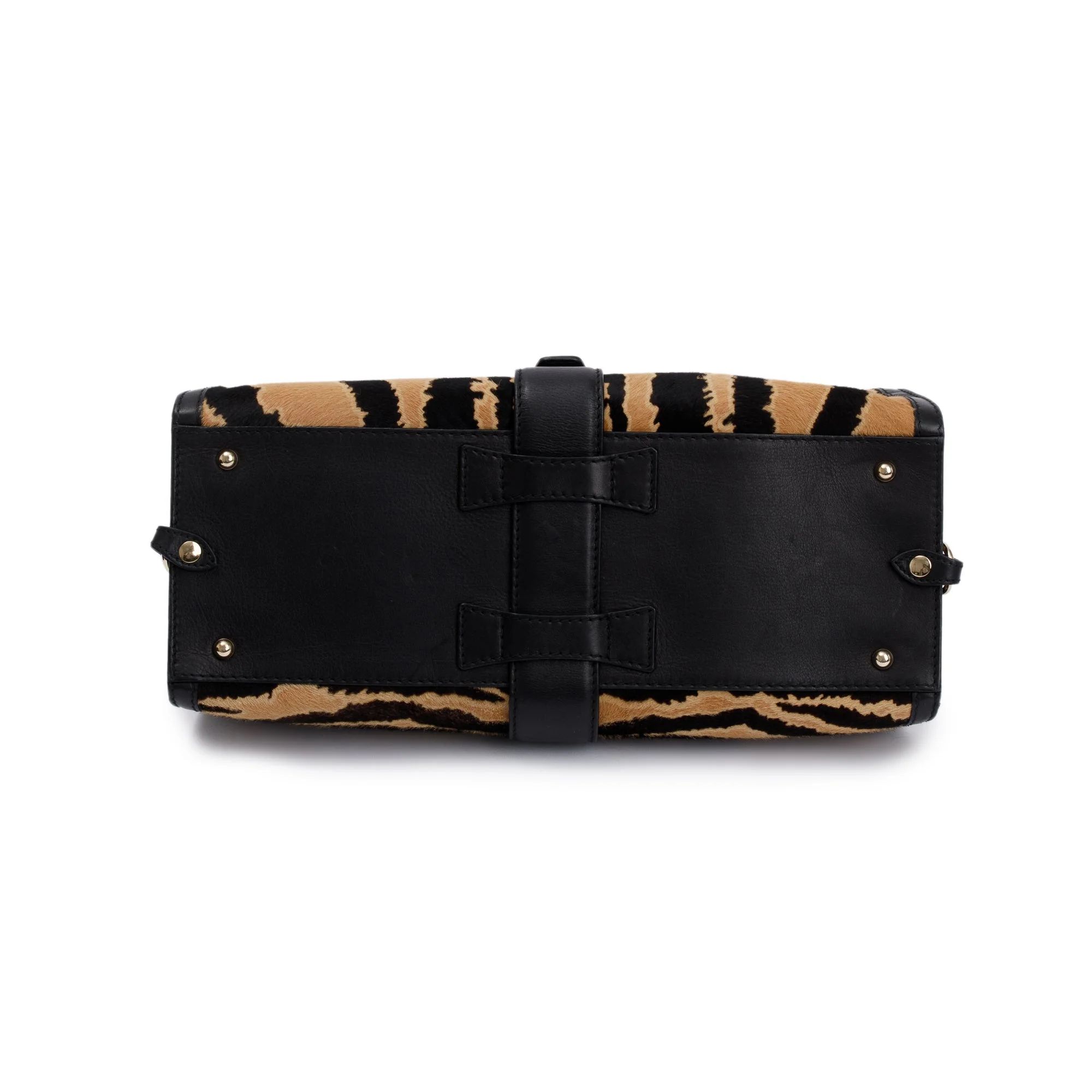 Gucci Brown Calf Hair Large Stirrup Top Handle - Image 4