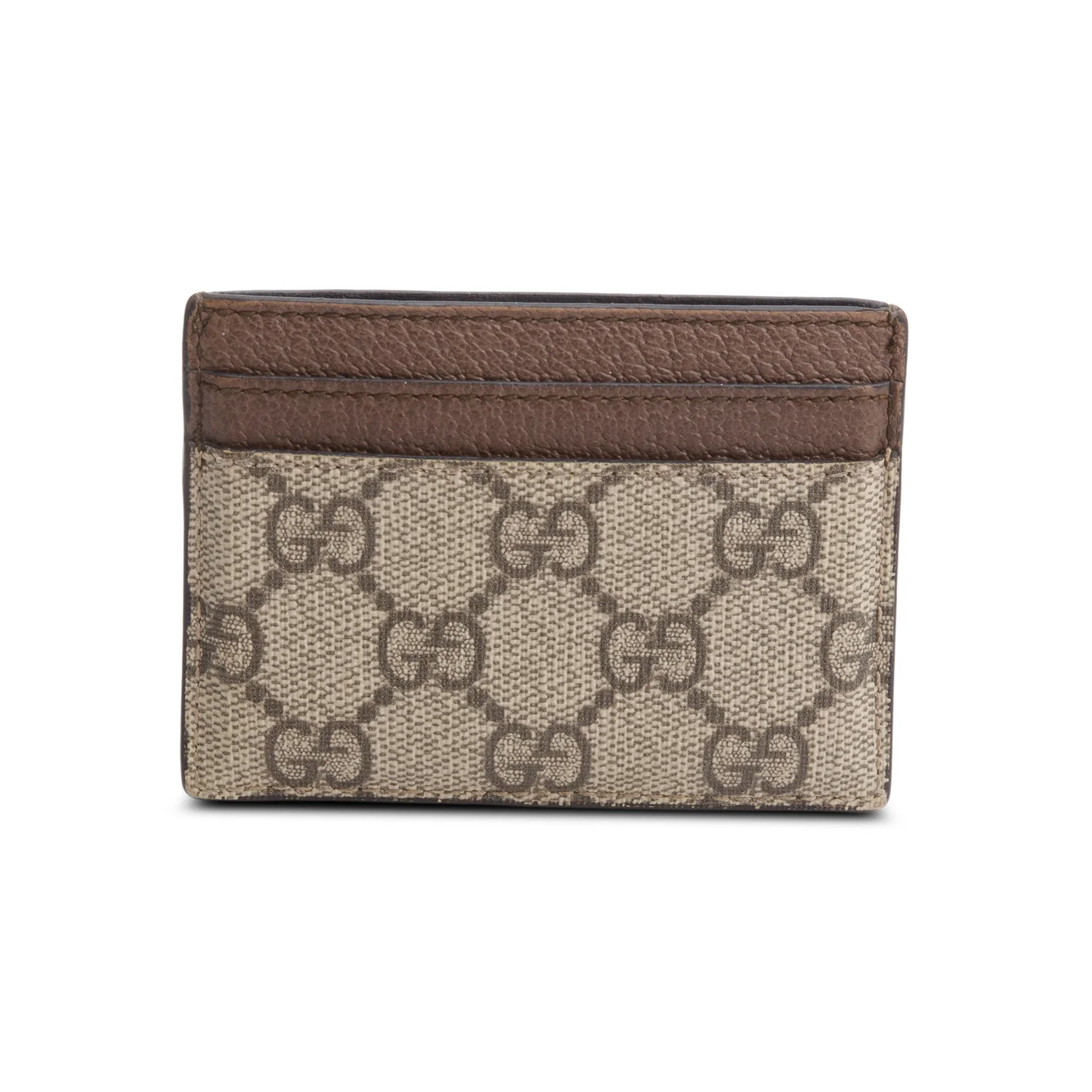 Gucci Brown Calfskin Leather GG Supreme Ophidia Card Case - Image 3