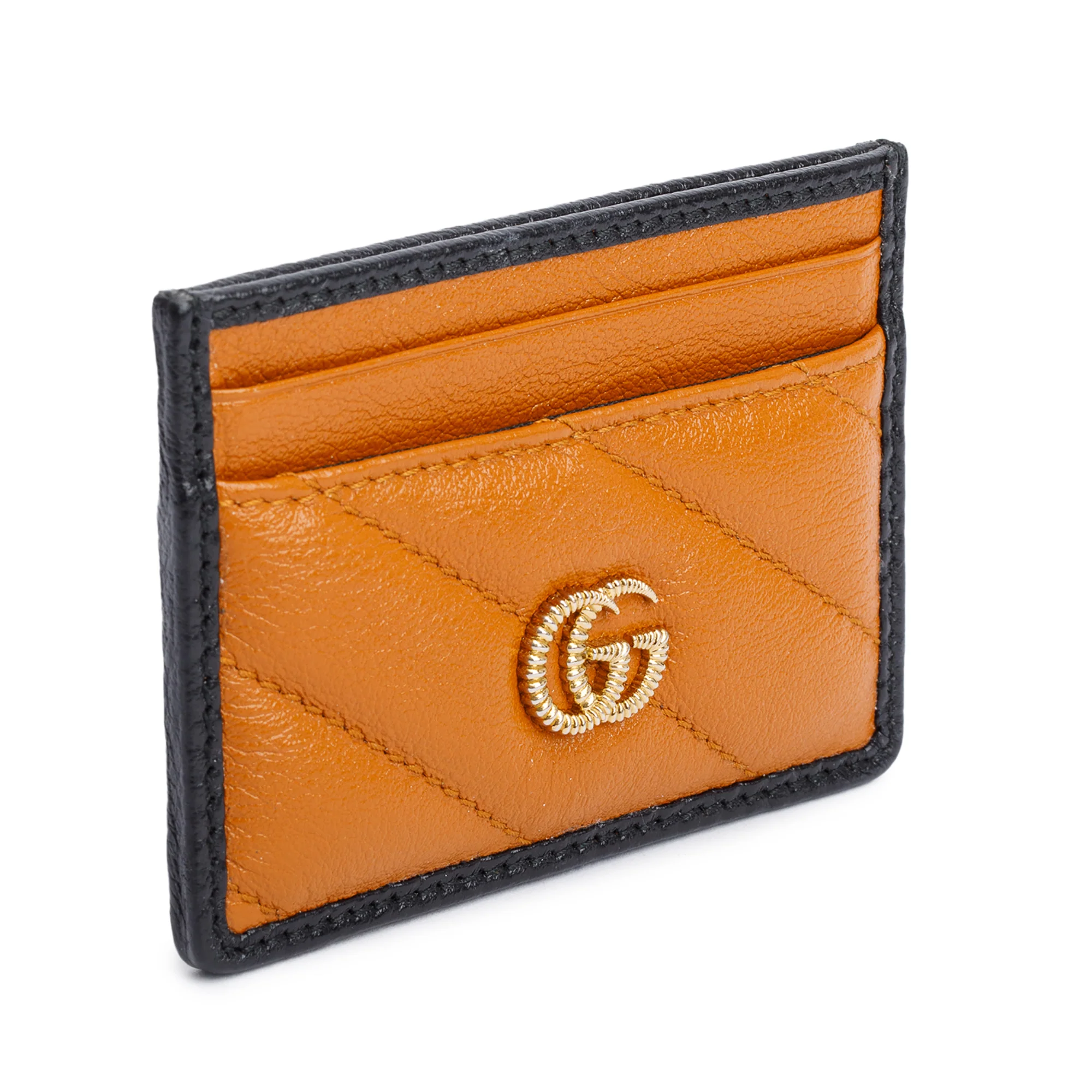 Gucci Brown Calfskin Leather Torchon GG Marmont Card Holder w/ Box - Image 3