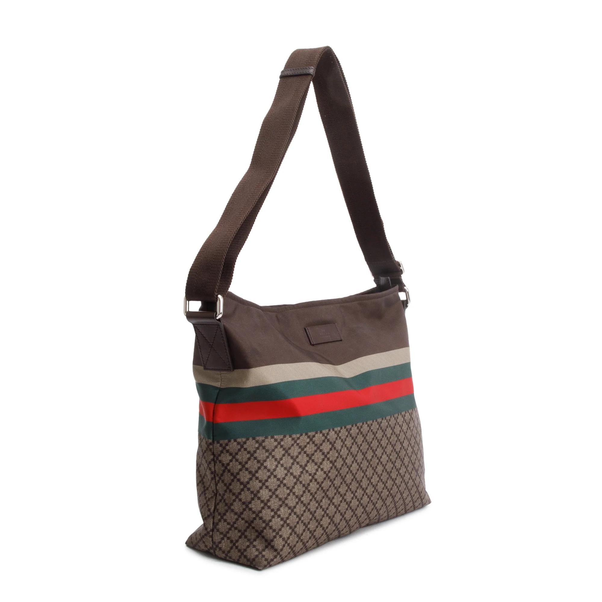 Gucci Brown Diamante Web Nylon Messenger Bag - Image 4