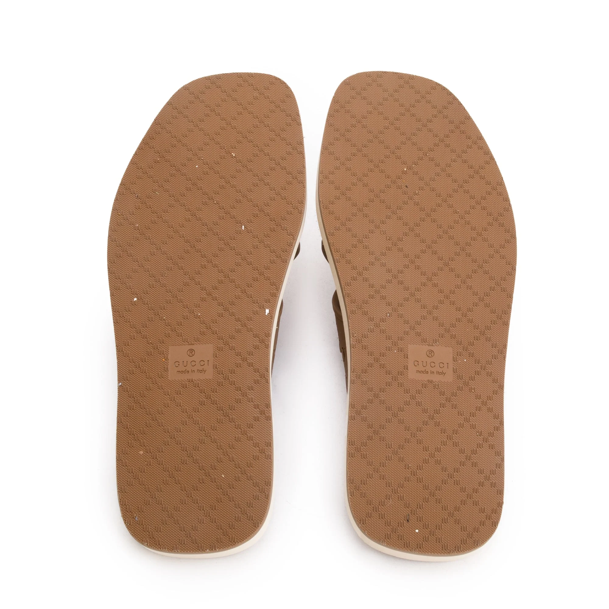 Gucci Brown GG Rubber Slide Sandals, Size 11 w/ Box - Image 7